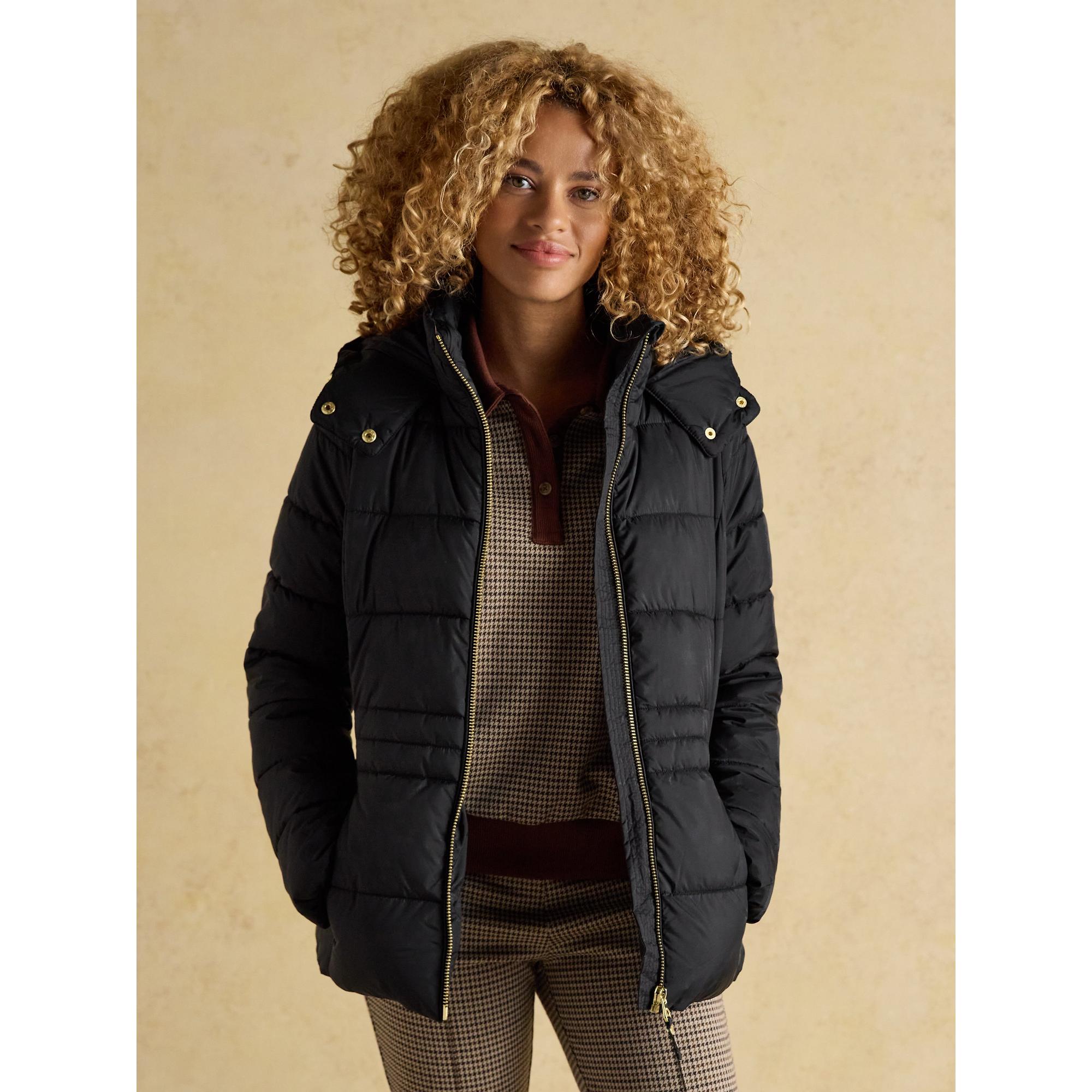 Product image 4 of 10 of Joules Women's Hadlow Short Showerproof Padded Coat - Black
