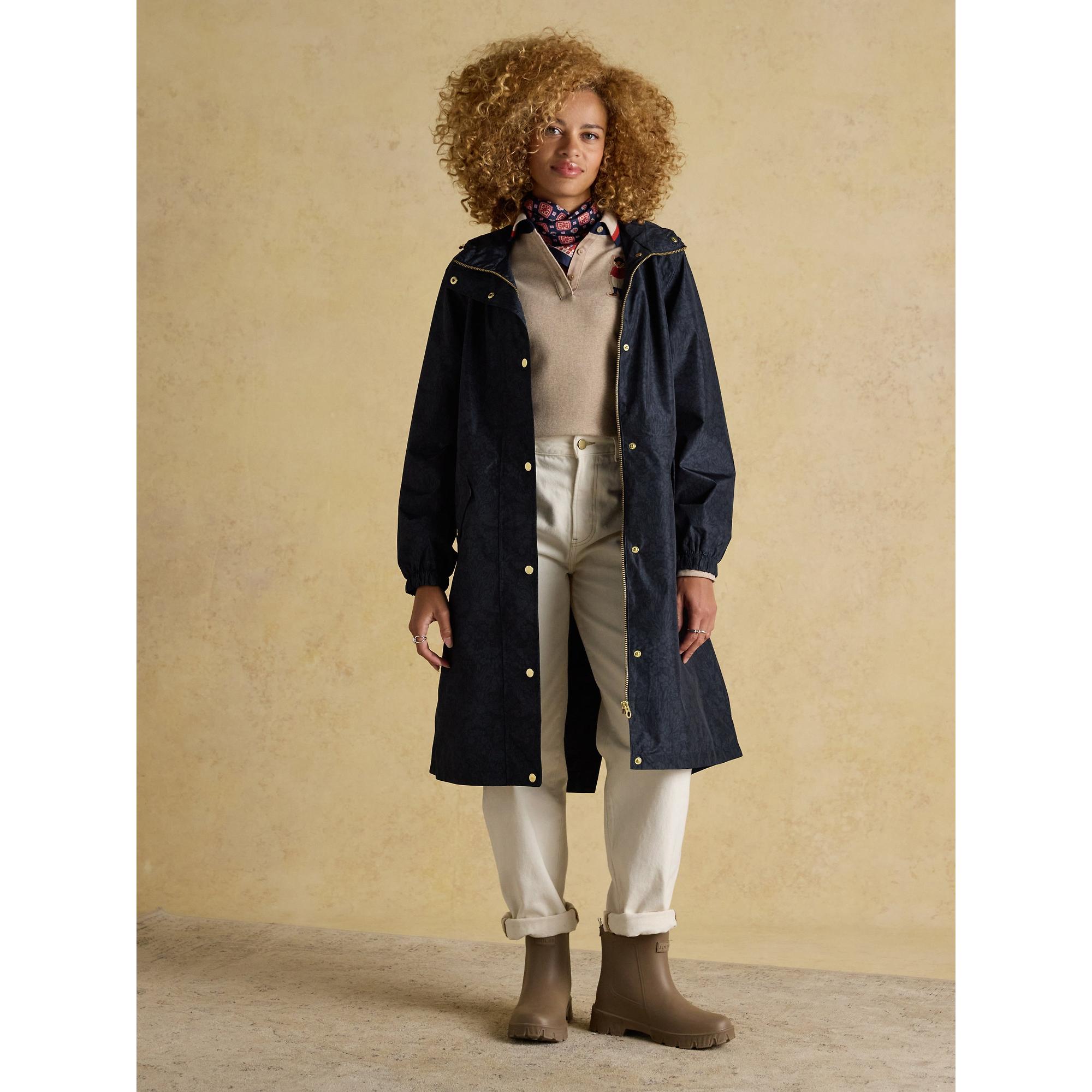 Product image 4 of 12 of Joules Women's Holkham Waterproof Packable Raincoat - Navy Floral Tonal