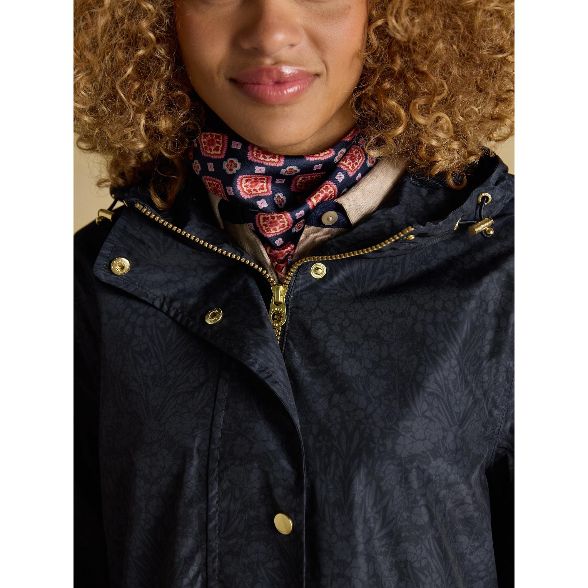 Product image 6 of 12 of Joules Women's Holkham Waterproof Packable Raincoat - Navy Floral Tonal