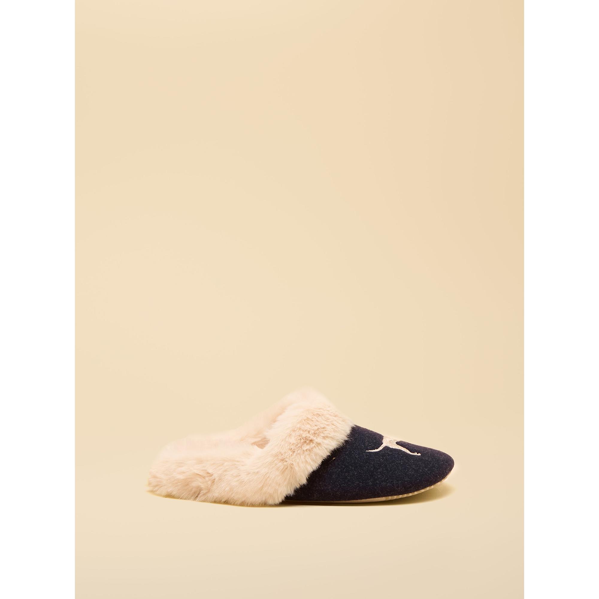 Product image 4 of 5 of Joules Women's Slippet Luxe Embroidered Slippers - Navy Labrador