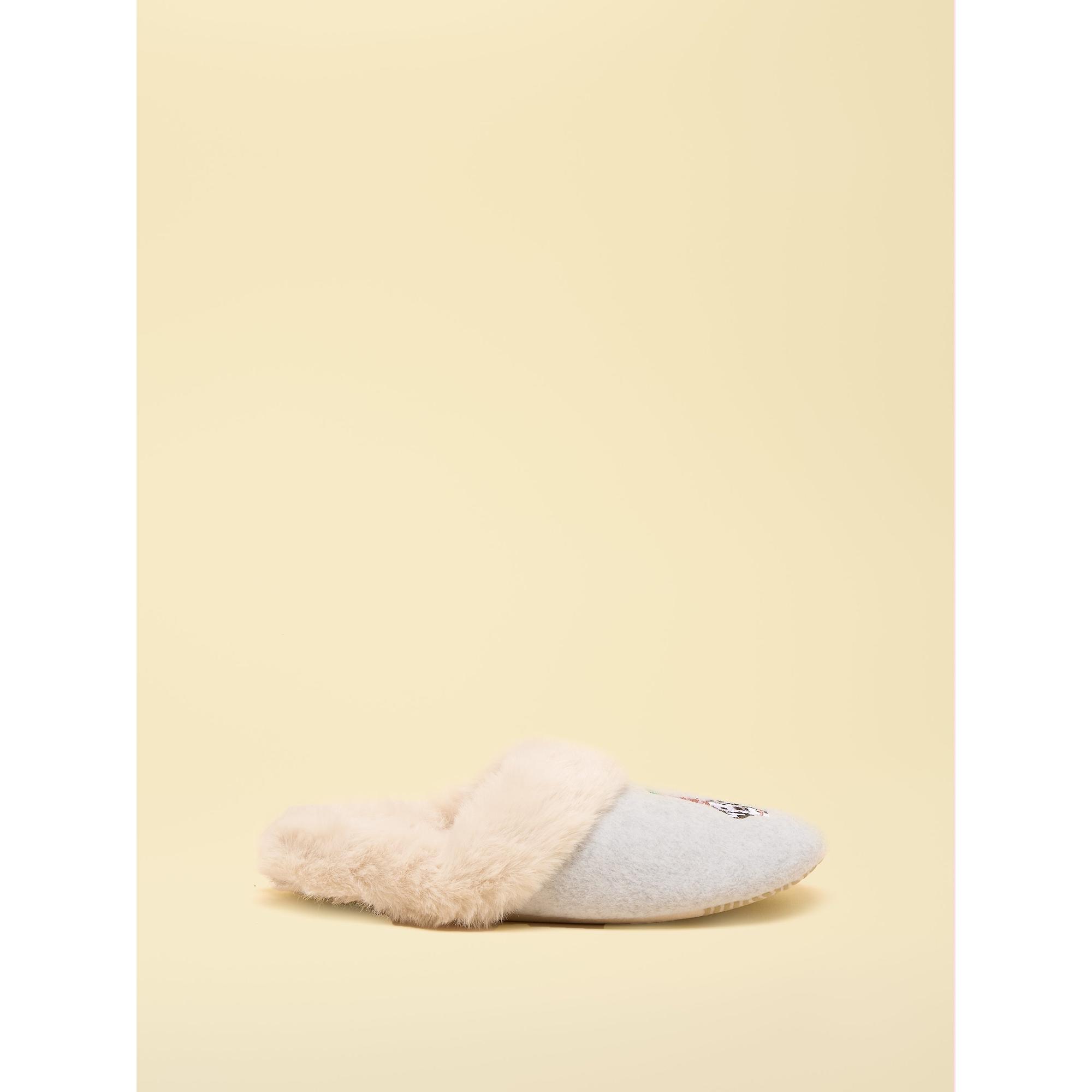 Product image 4 of 5 of Joules Women's Slippet Luxe Embroidered Slippers - Grey Party Dogs