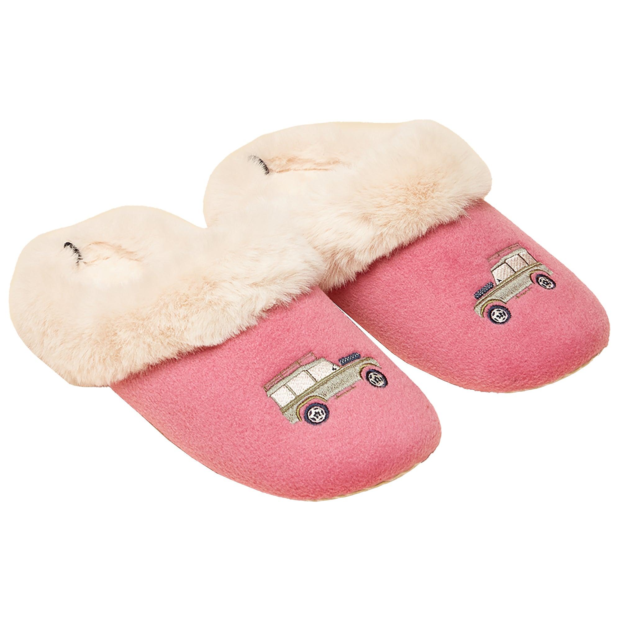 Product image 1 of 6 of Joules Women's Slippet Luxe Embroidered Slippers - Pink/Cream 4x4