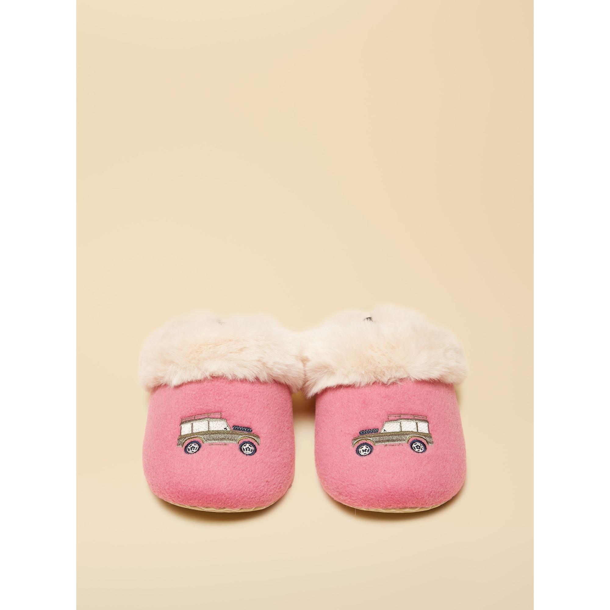 Product image 4 of 6 of Joules Women's Slippet Luxe Embroidered Slippers - Pink/Cream 4x4
