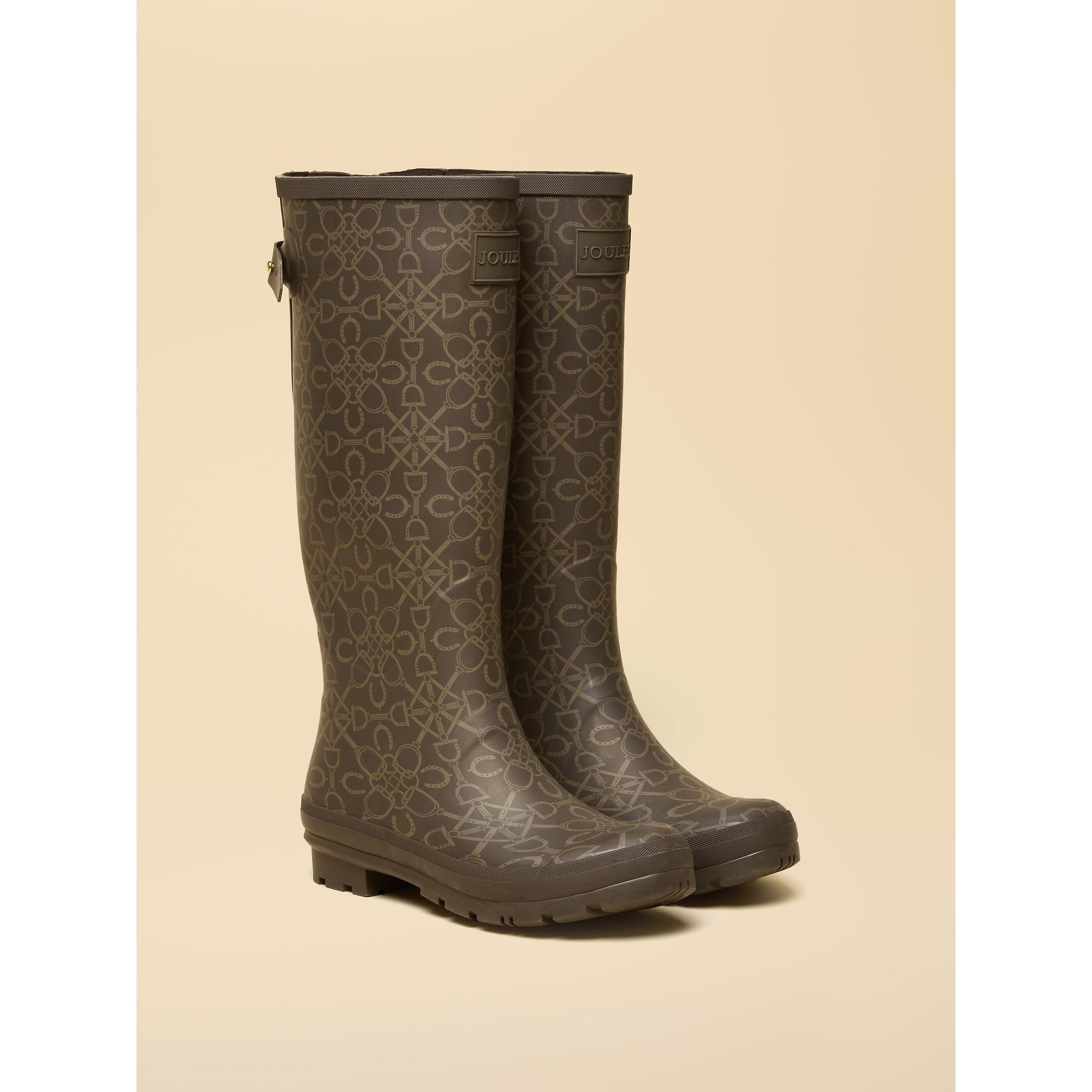Product image 2 of 6 of Joules Women's Adjustable Tall Printed Wellies - Brown