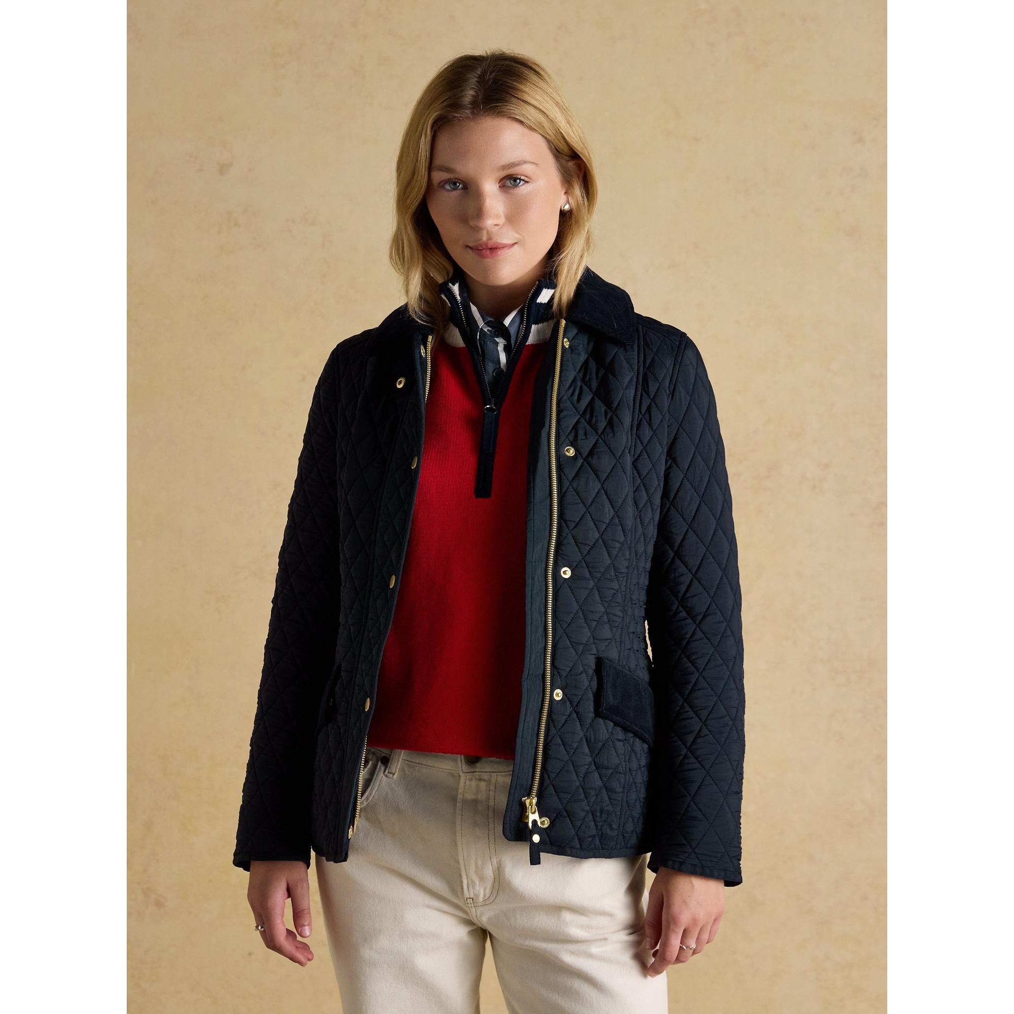 Product image 4 of 12 of Joules Women's Highclere Showerproof Diamond Quilted Jacket - Navy