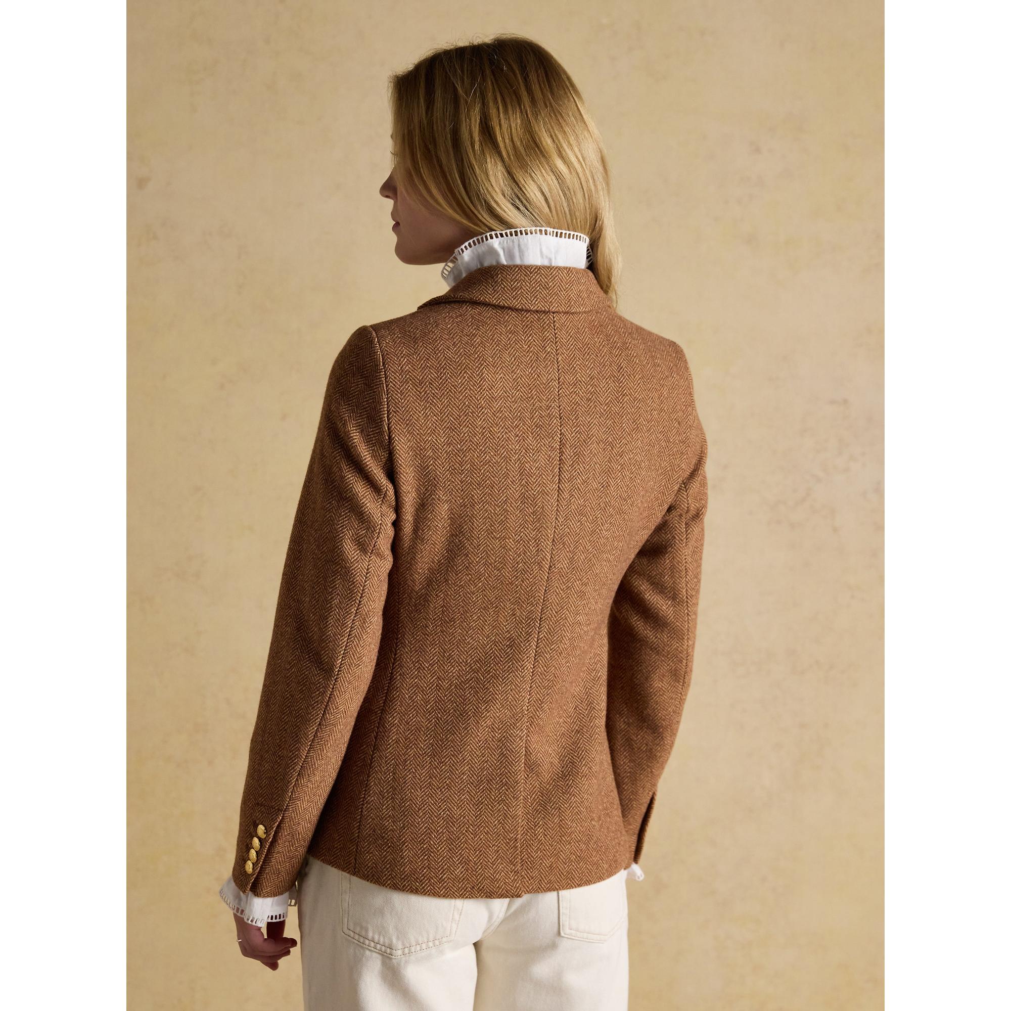 Product image 6 of 16 of Joules Women's Canterly Formal Tweed Suit Blazer - Brown Herringbone