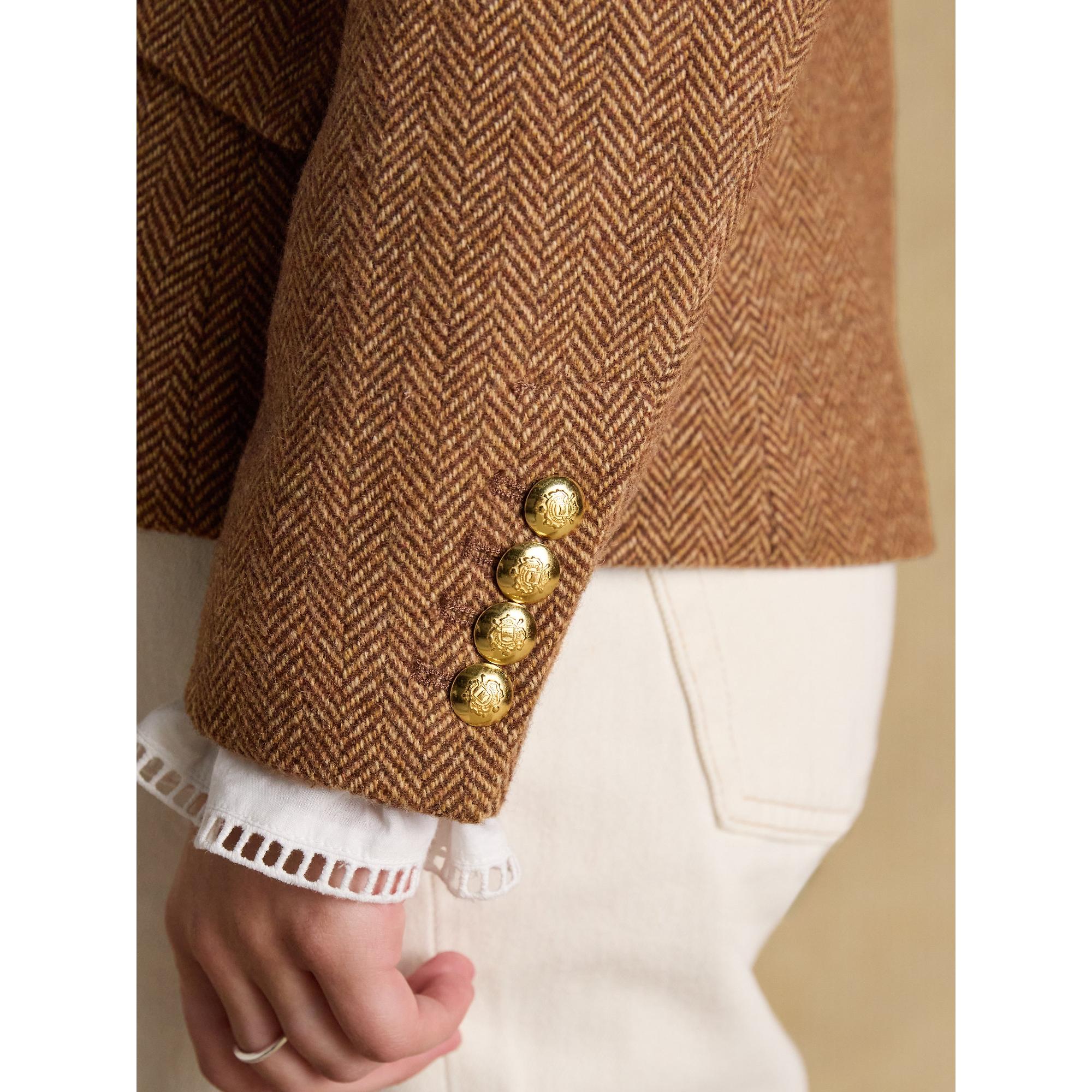 Product image 9 of 16 of Joules Women's Canterly Formal Tweed Suit Blazer - Brown Herringbone