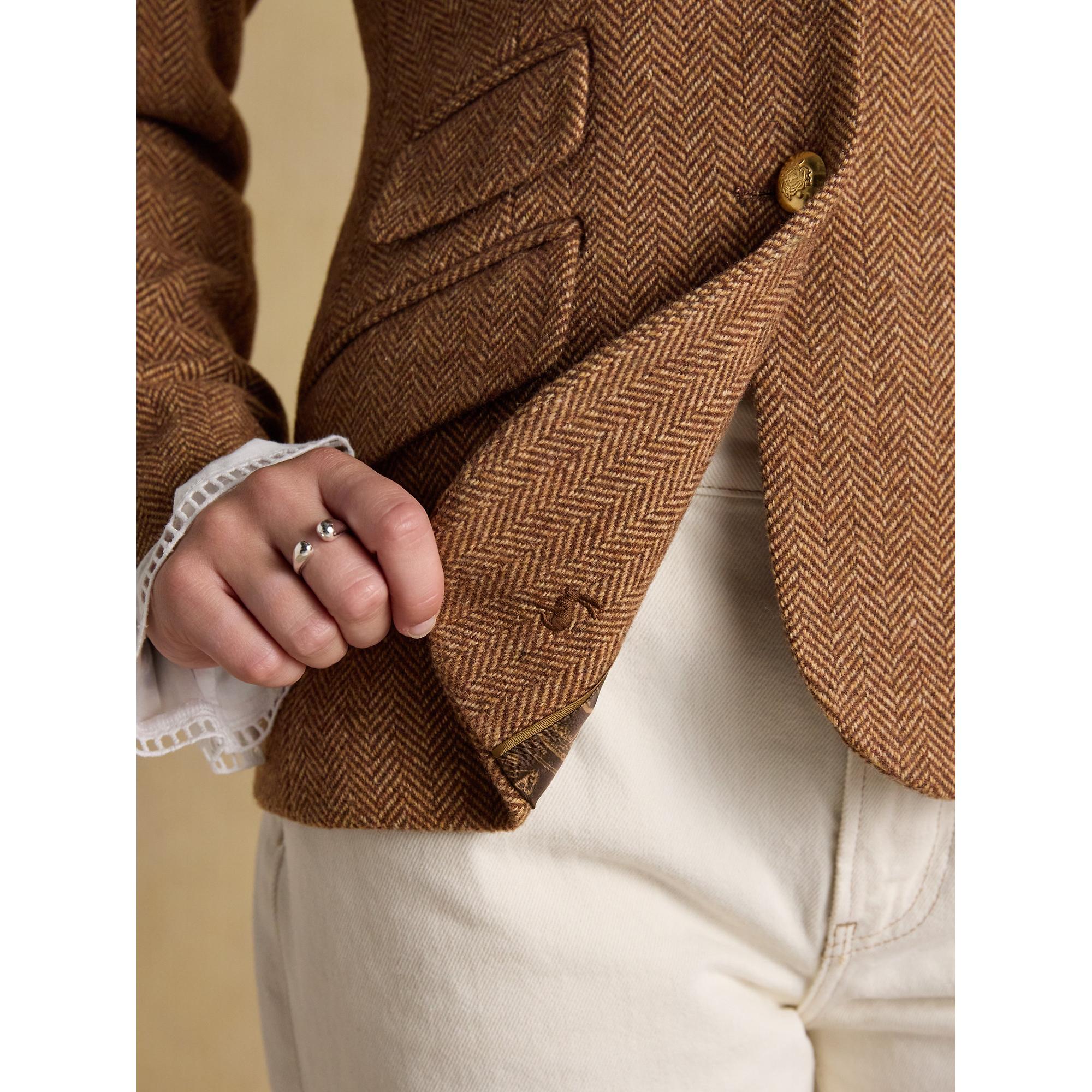 Product image 13 of 16 of Joules Women's Canterly Formal Tweed Suit Blazer - Brown Herringbone