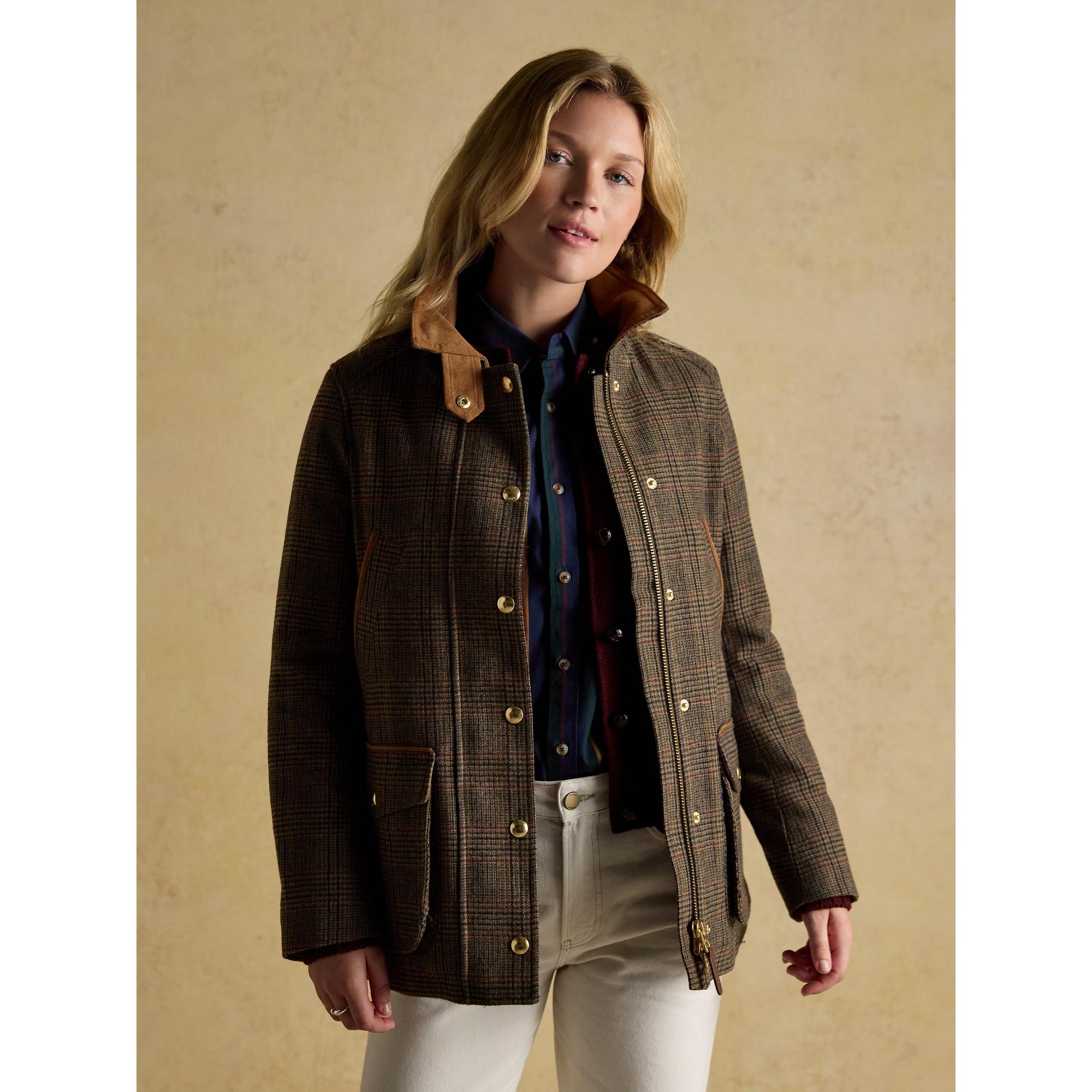 Product image 5 of 15 of Joules Women's Contemporary Fieldcoat Tweed Jacket - Brown Check