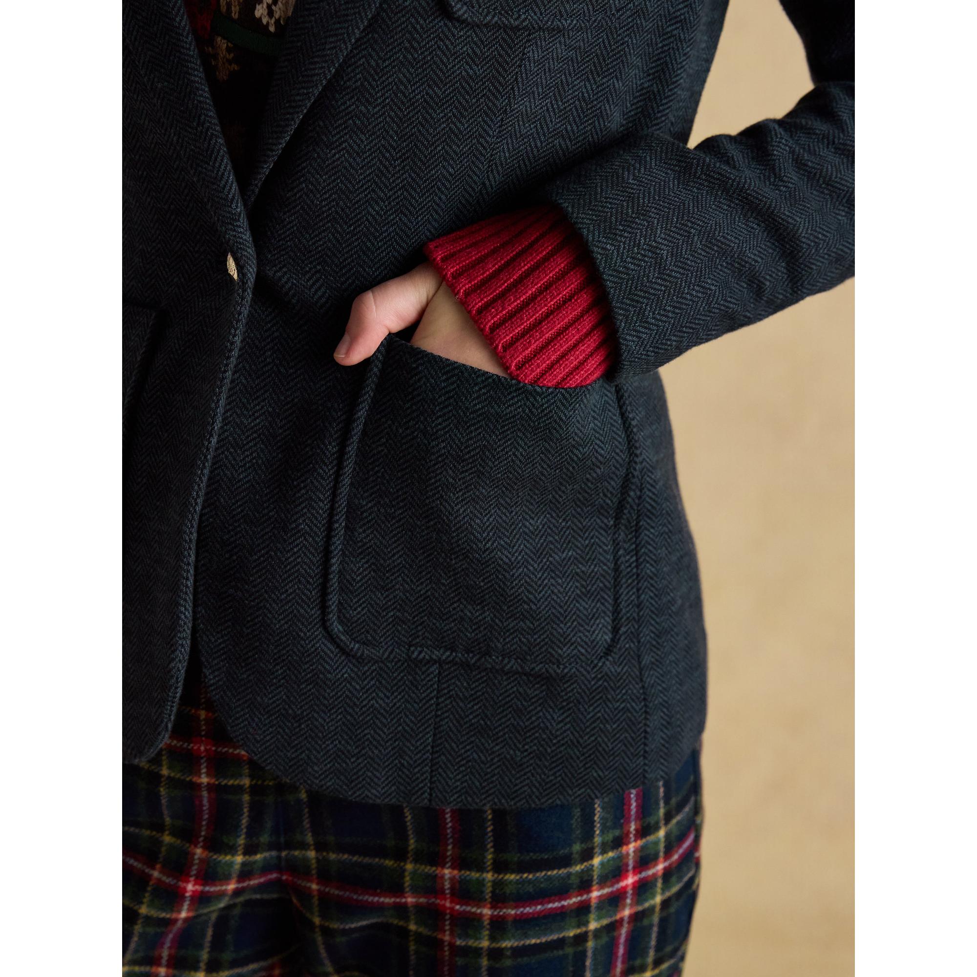 Product image 5 of 11 of Joules Women's Albury Herringbone Jersey Tweed Blazer - Navy