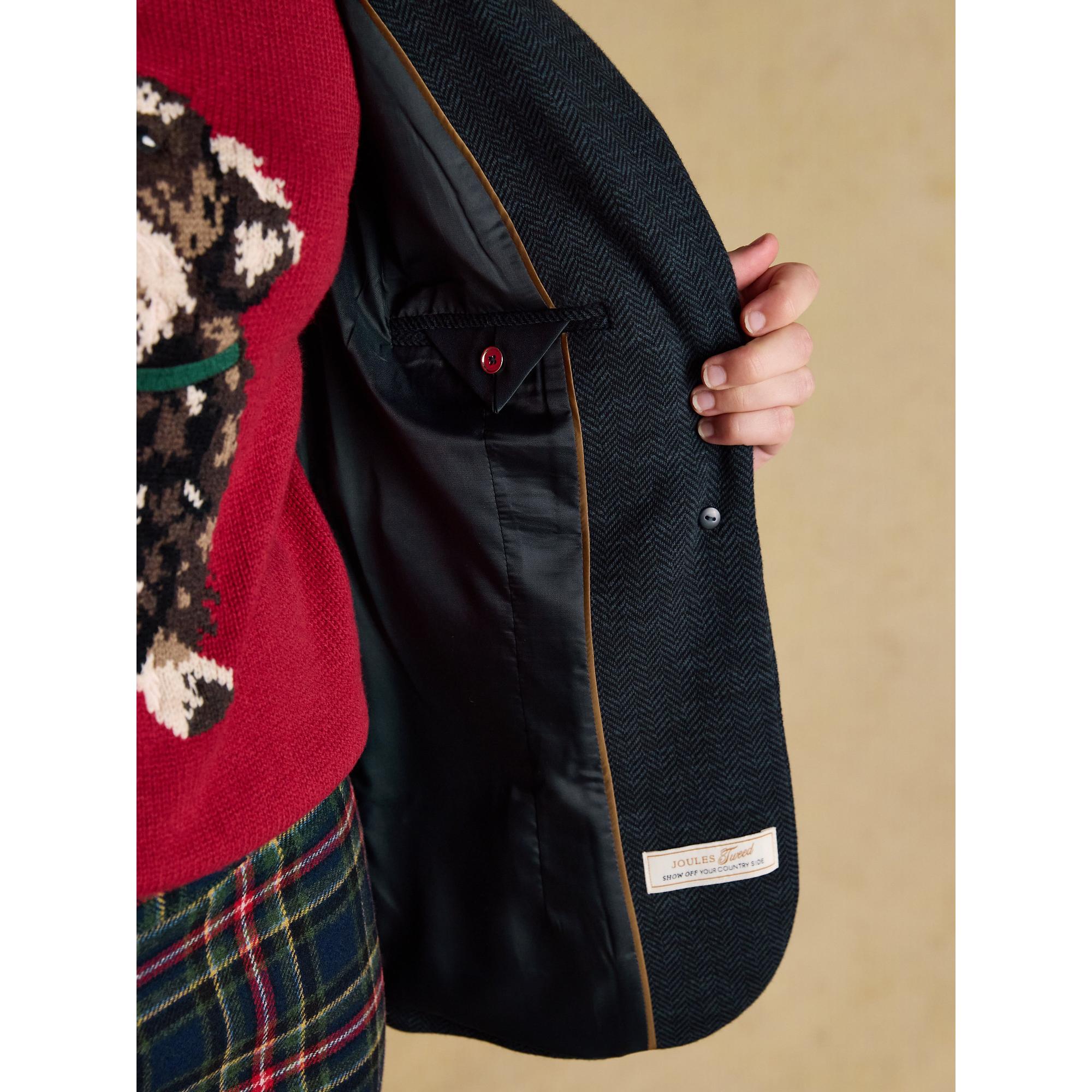 Product image 8 of 11 of Joules Women's Albury Herringbone Jersey Tweed Blazer - Navy