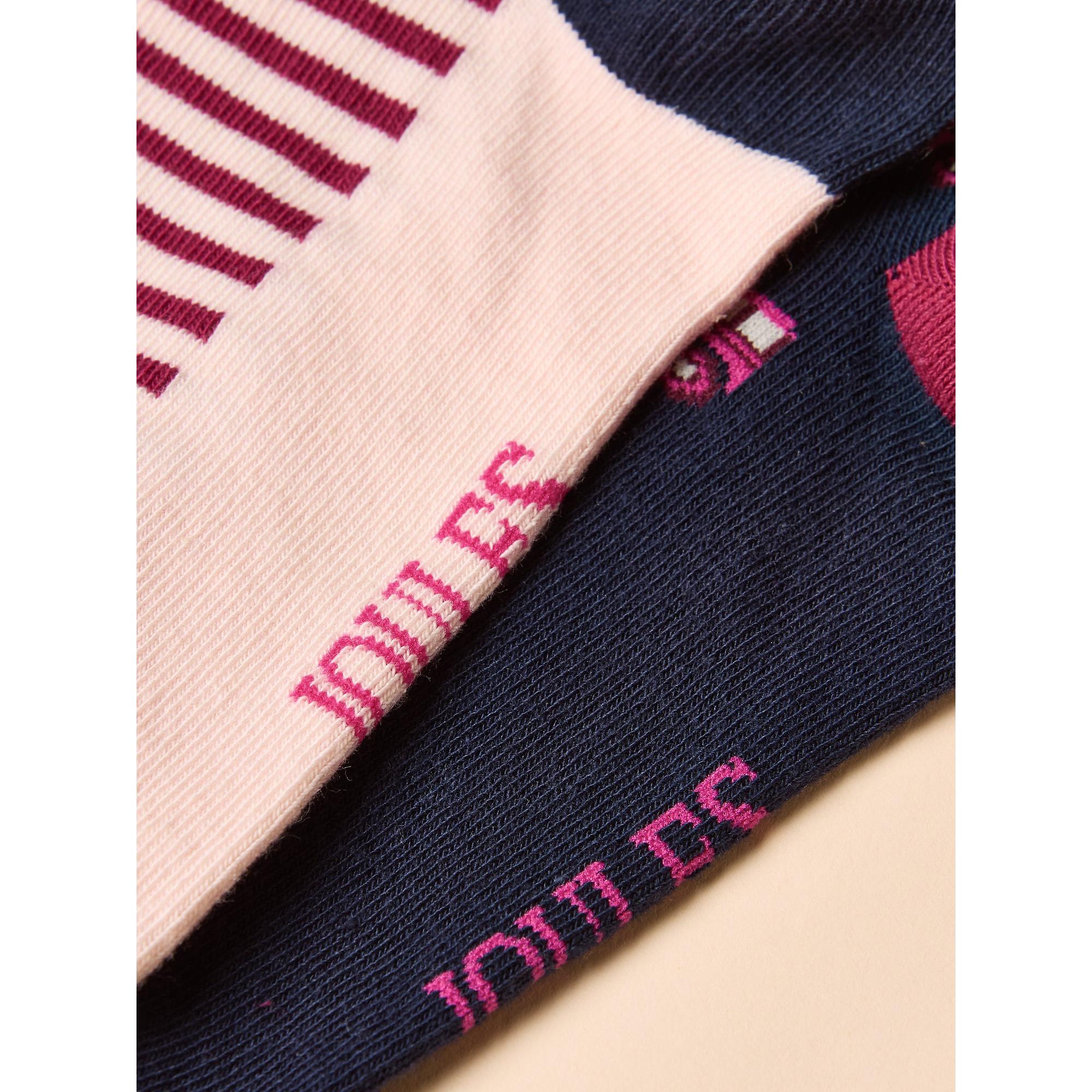 Product image 3 of 3 of Joules Women's Everyday Socks 2 Pack UK 4-8 - Navy/Pink