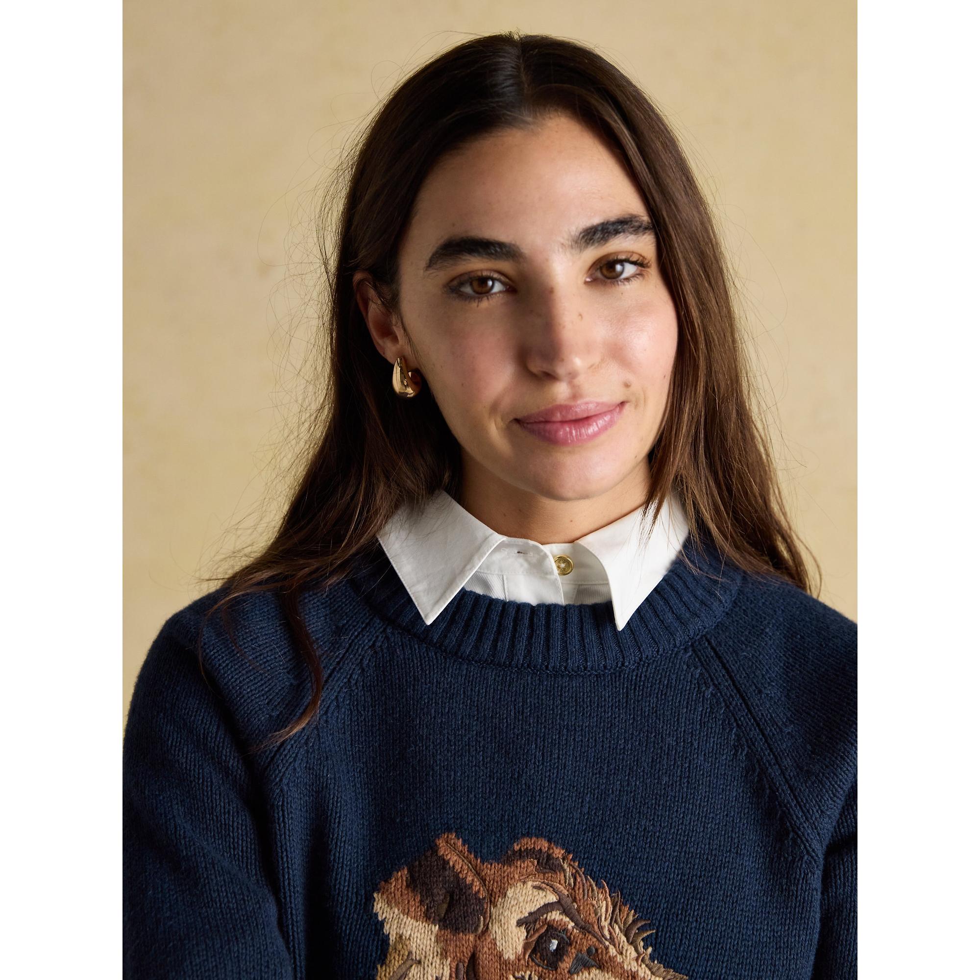 Product image 6 of 9 of Joules Women's Monty Dog Knitted Intarsia Jumper - Navy