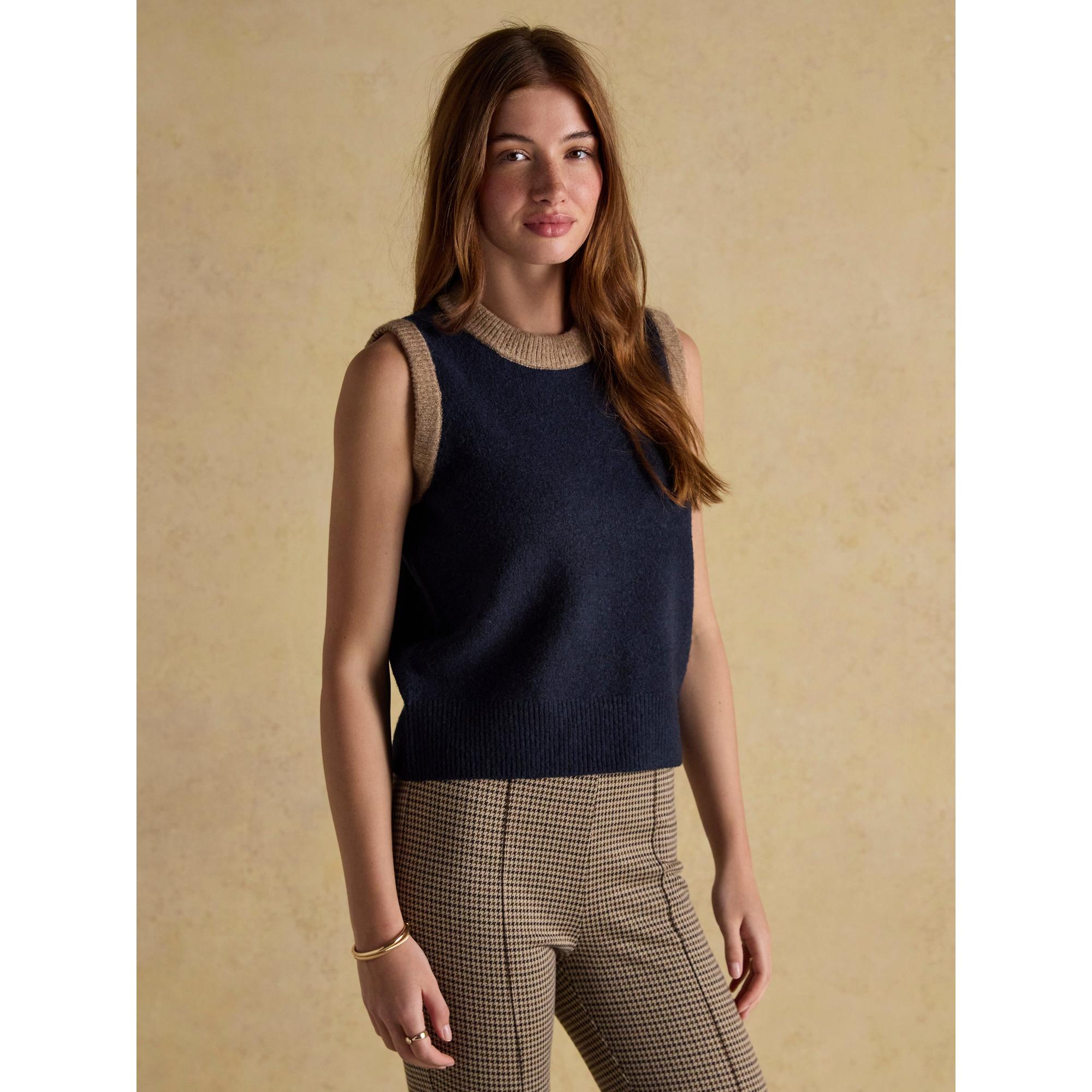 Product image 2 of 11 of Joules Women's Holly Knitted Vest - Navy & Camel