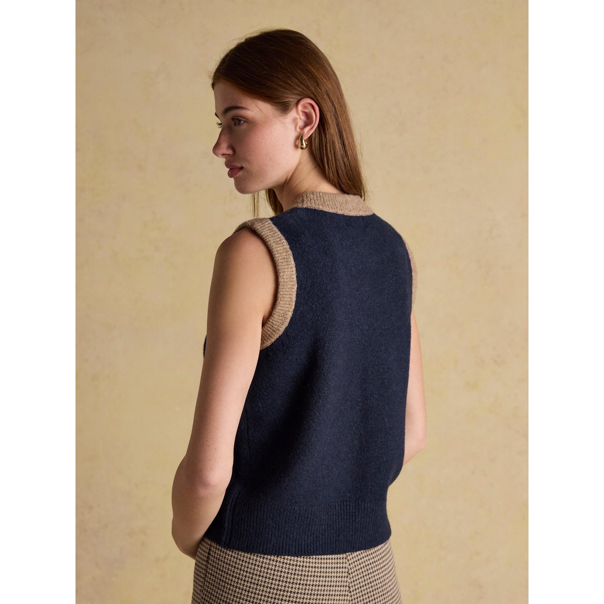 Product image 3 of 11 of Joules Women's Holly Knitted Vest - Navy & Camel