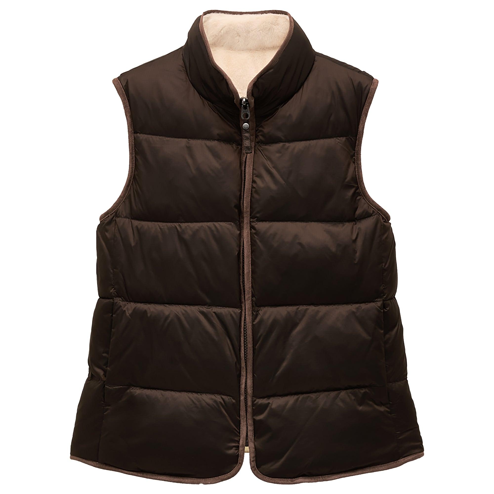 Product image 1 of 10 of Joules Women's Reversible Faux Fur Padded Gilet - Brown/Cream