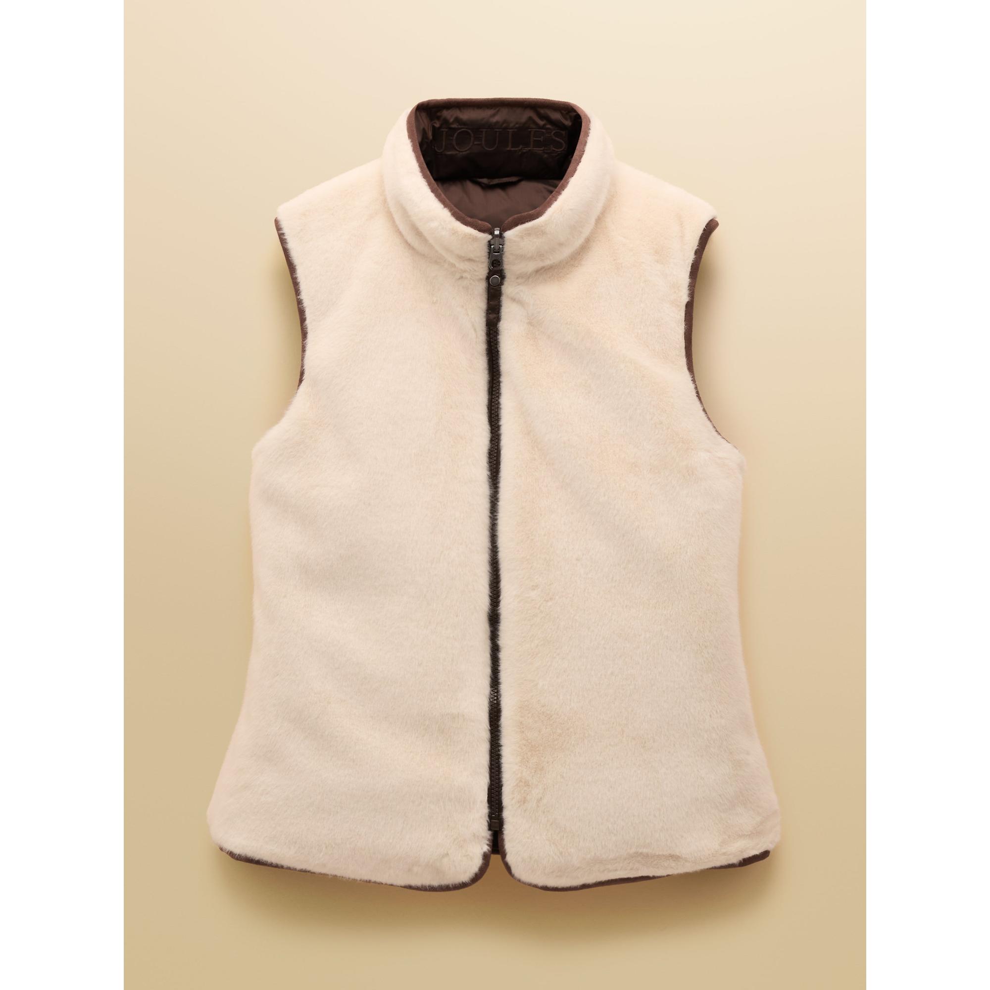 Product image 2 of 10 of Joules Women's Reversible Faux Fur Padded Gilet - Brown/Cream