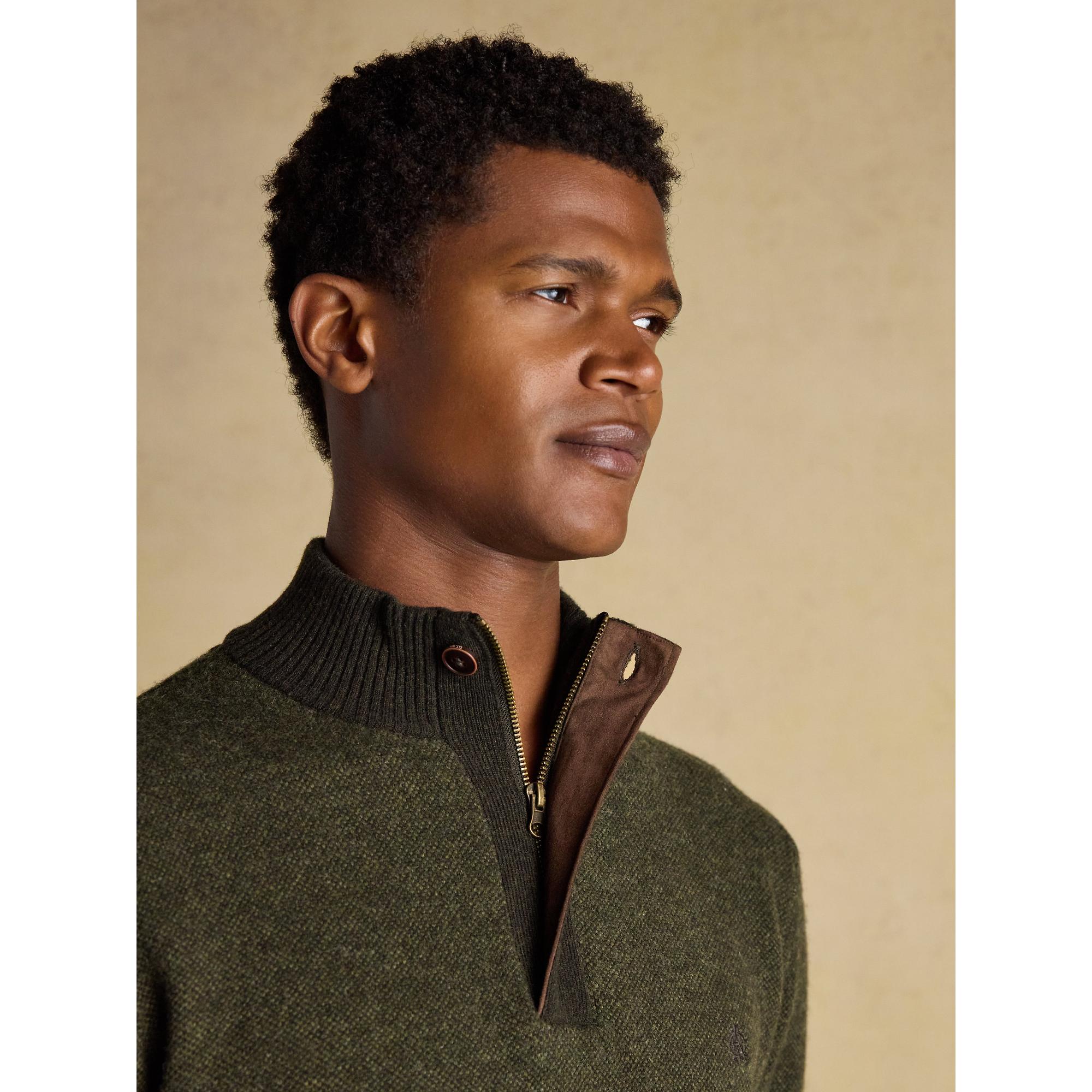 Product image 7 of 11 of Joules Men's Highland Quarter Zip Knit Jumper - Dark Green