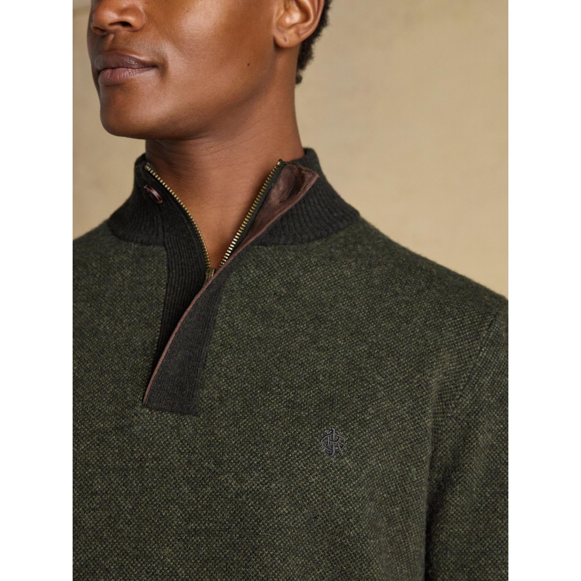 Product image 9 of 11 of Joules Men's Highland Quarter Zip Knit Jumper - Dark Green