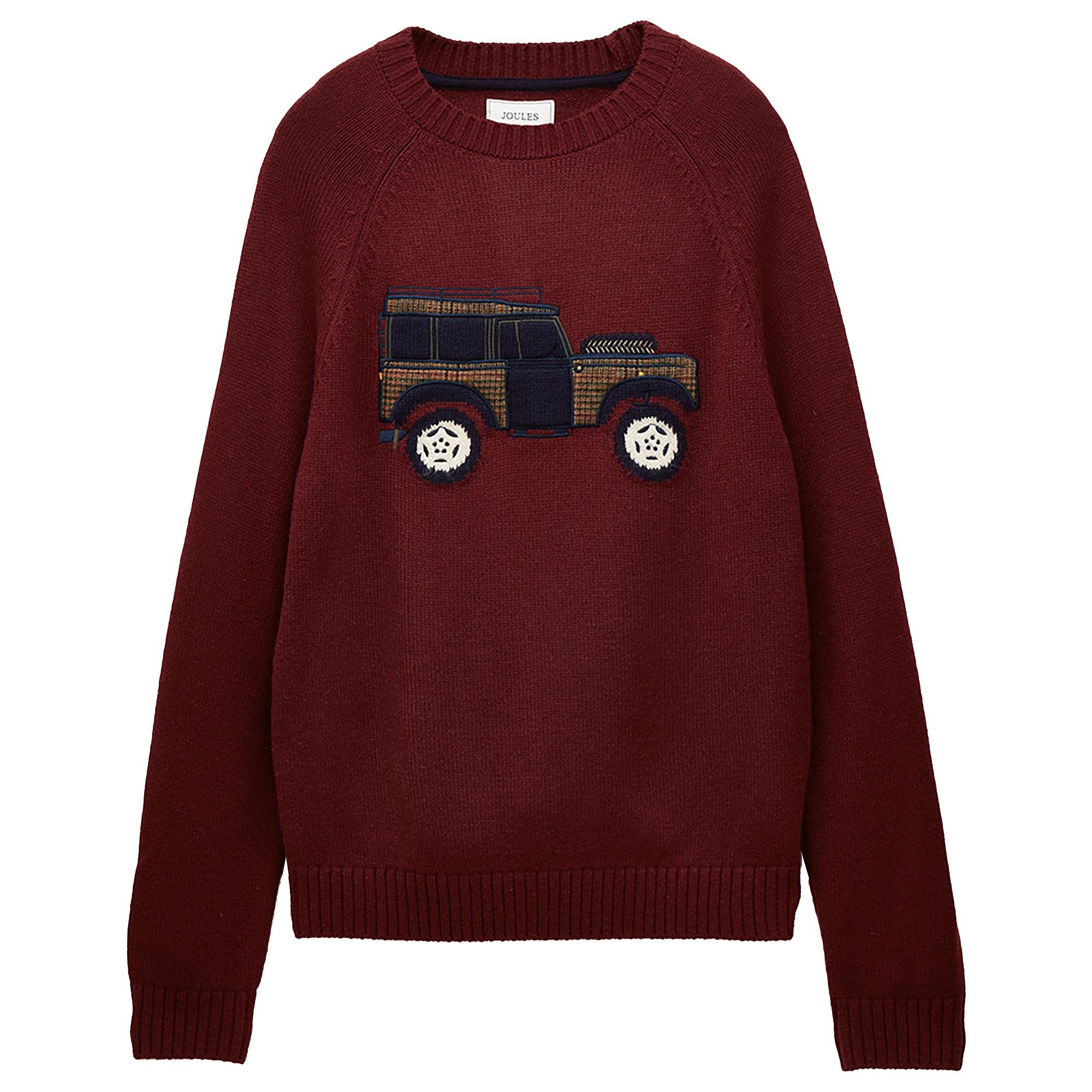 Product image 1 of 8 of Joules Men's 4x4 Intarsia Crew Neck Jumper - Burgundy Red