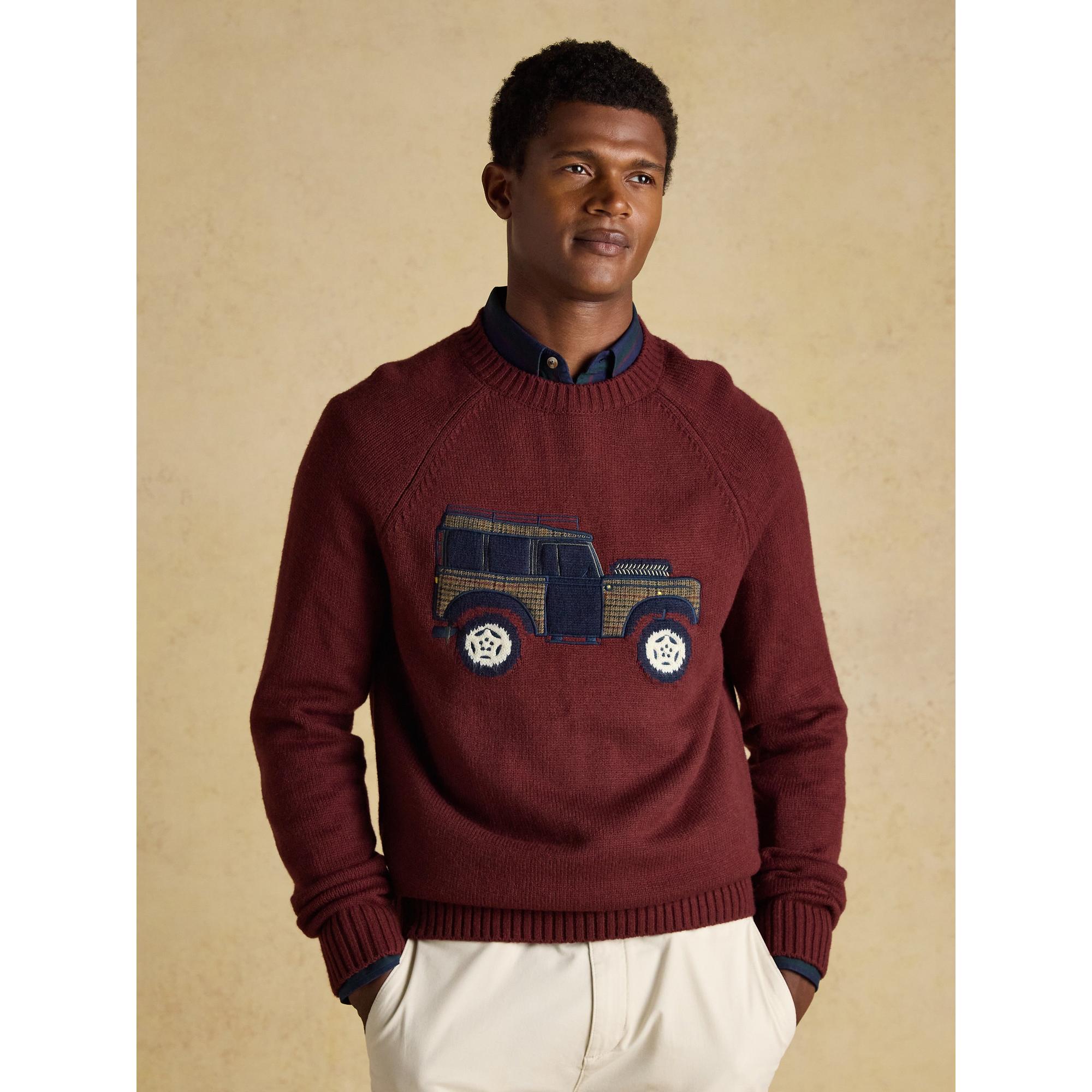 Product image 2 of 8 of Joules Men's 4x4 Intarsia Crew Neck Jumper - Burgundy Red