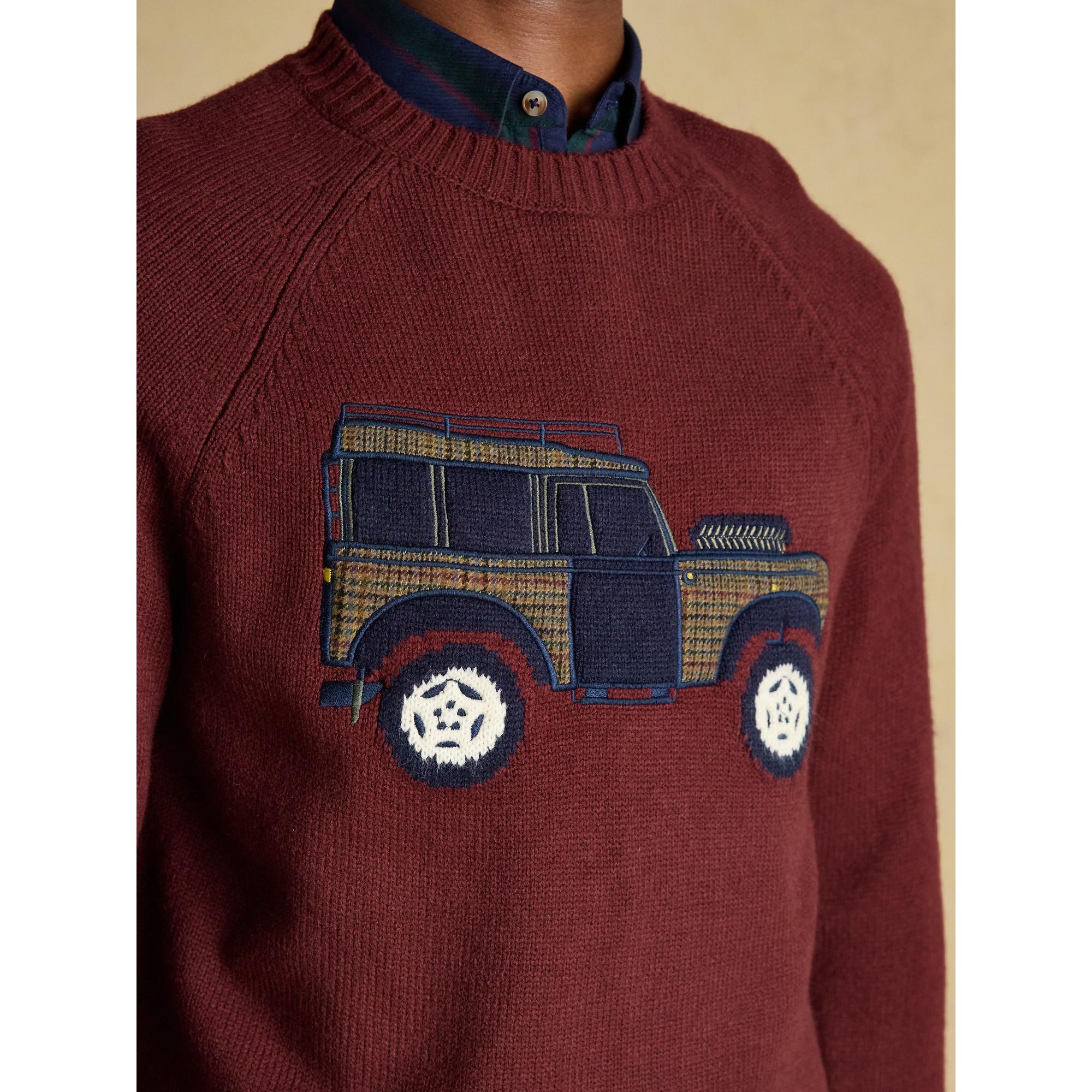 Product image 5 of 8 of Joules Men's 4x4 Intarsia Crew Neck Jumper - Burgundy Red