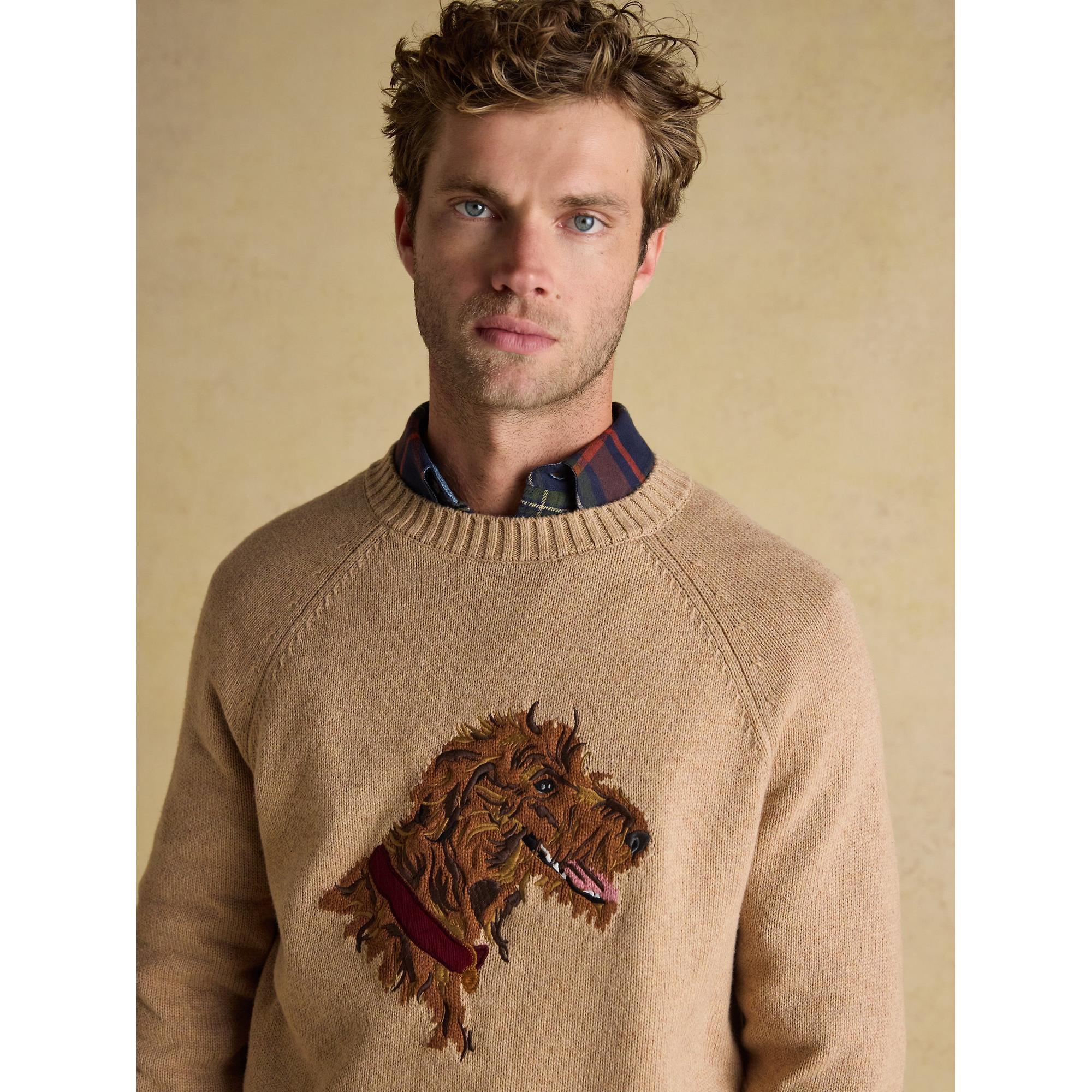 Product image 5 of 8 of Joules Men's Irish Dog Crew Neck Jumper - Beige