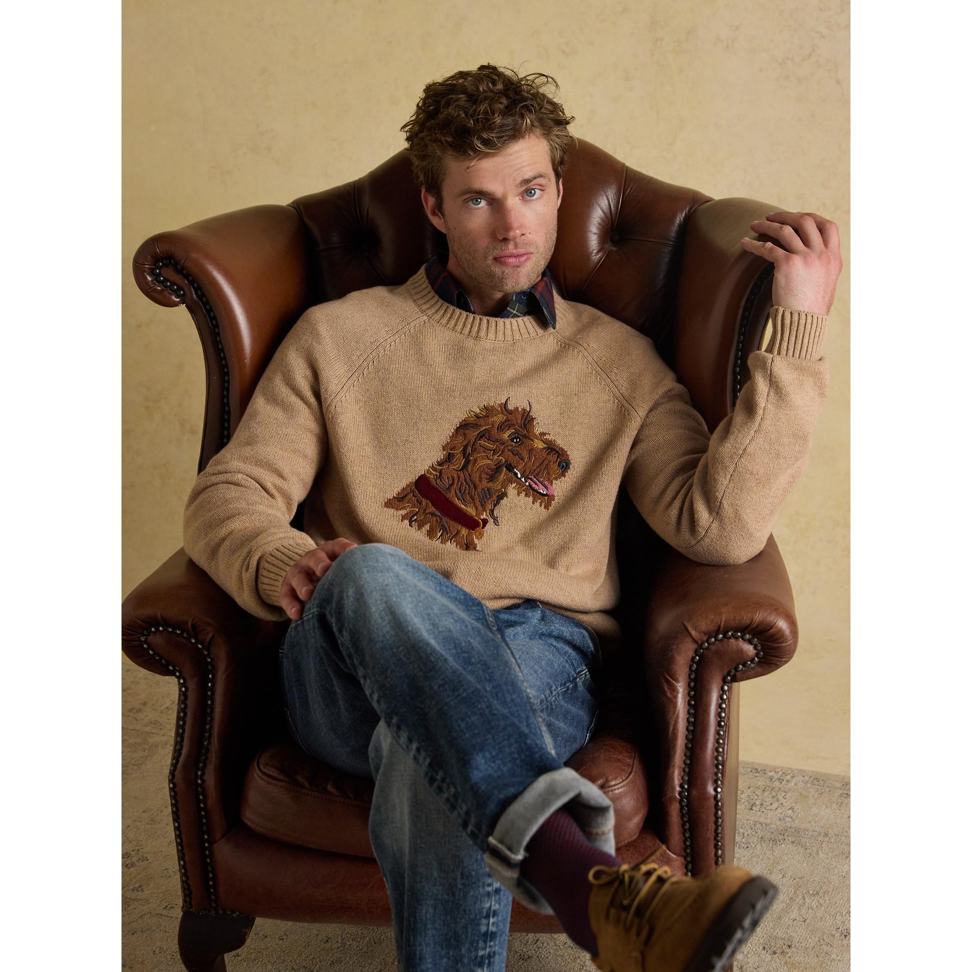 Product image 6 of 8 of Joules Men's Irish Dog Crew Neck Jumper - Beige