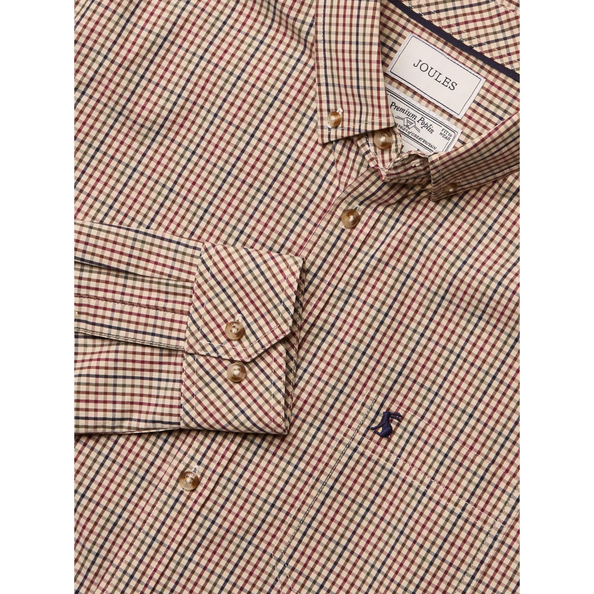 Product image 10 of 10 of Joules Men's Classic Fit Cotton Poplin Check Shirt - Brown