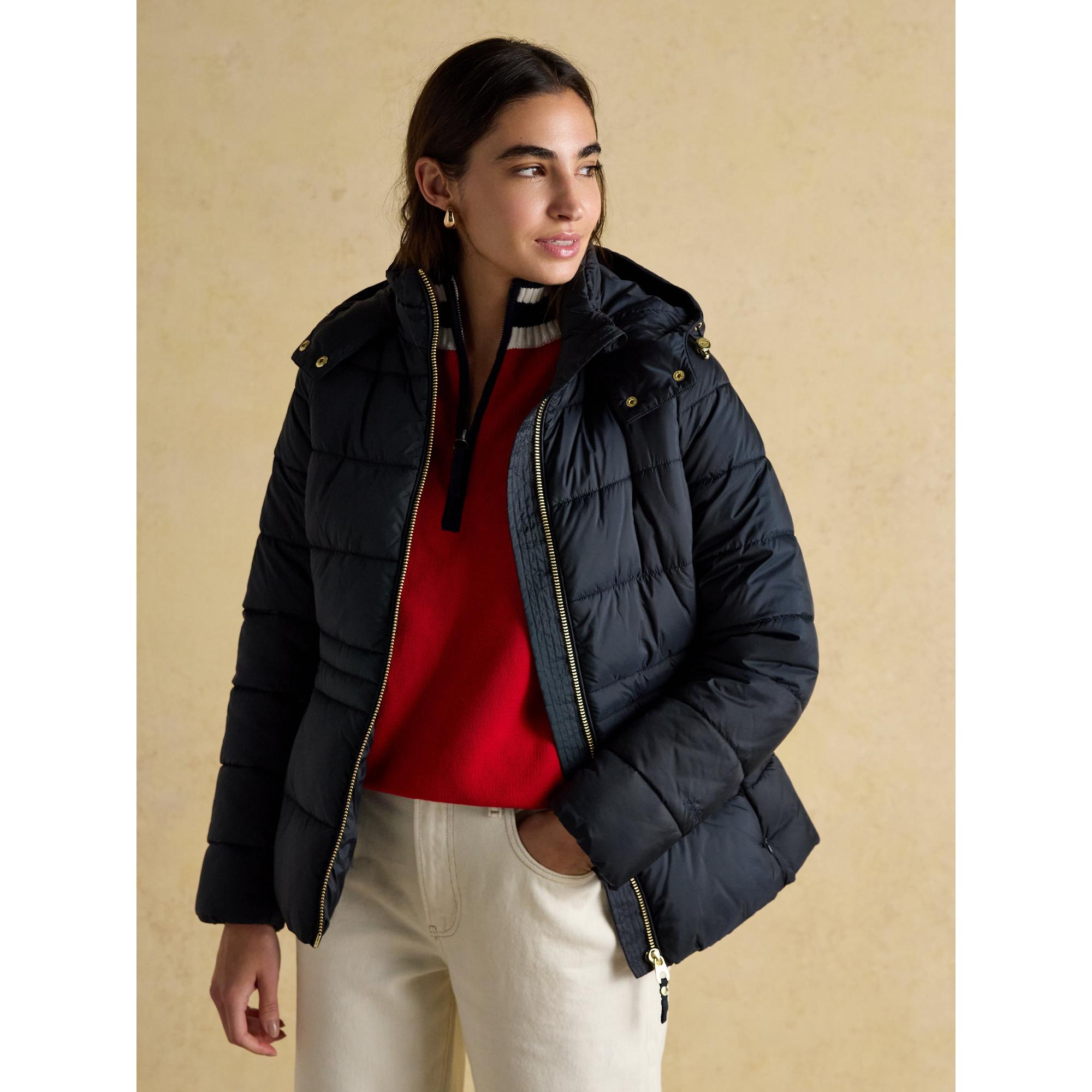 Product image 6 of 11 of Joules Women's Hadlow Short Showerproof Padded Coat - Navy