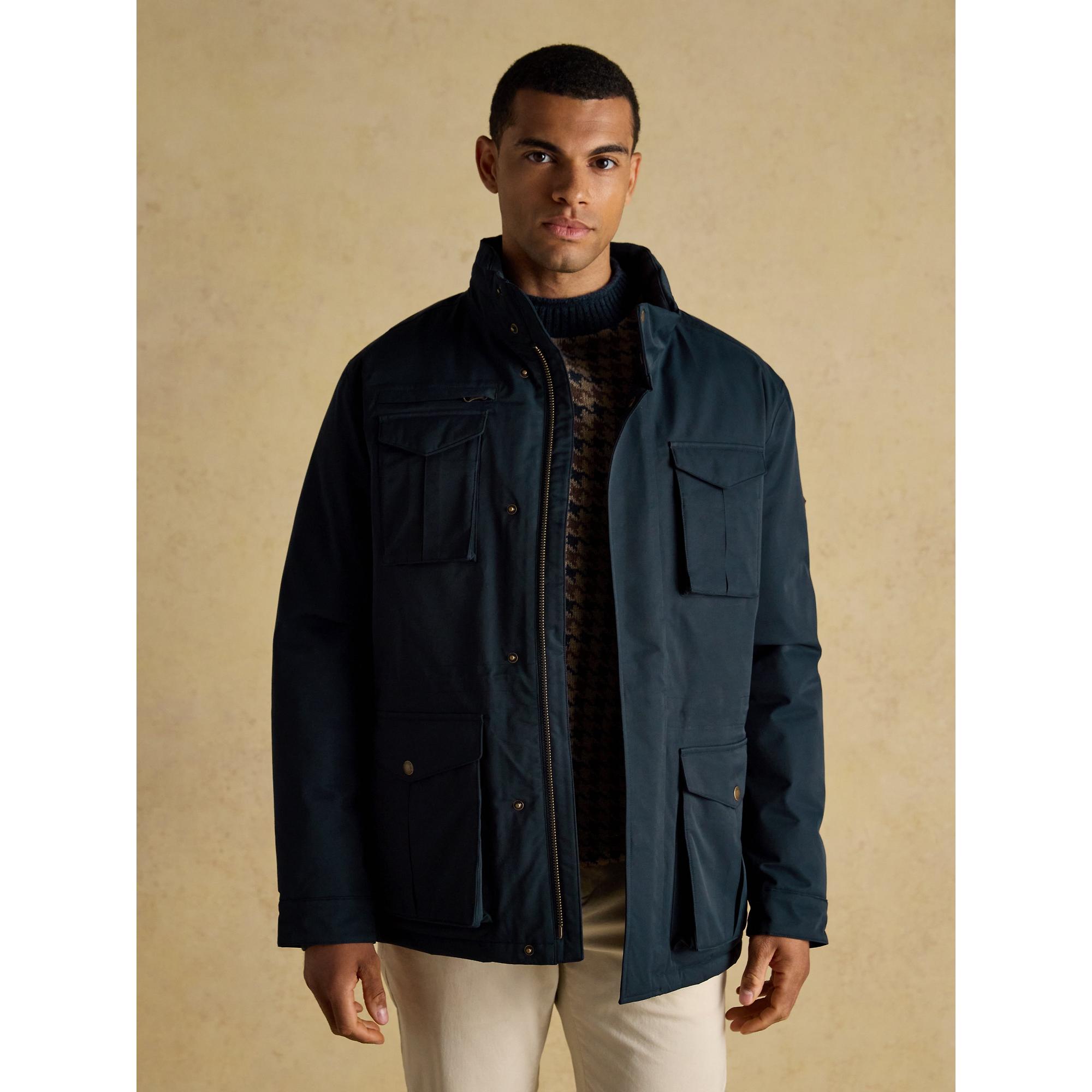 Product image 5 of 12 of Joules Men's Beckett Waterproof Field Coat With Packable Hood - Navy