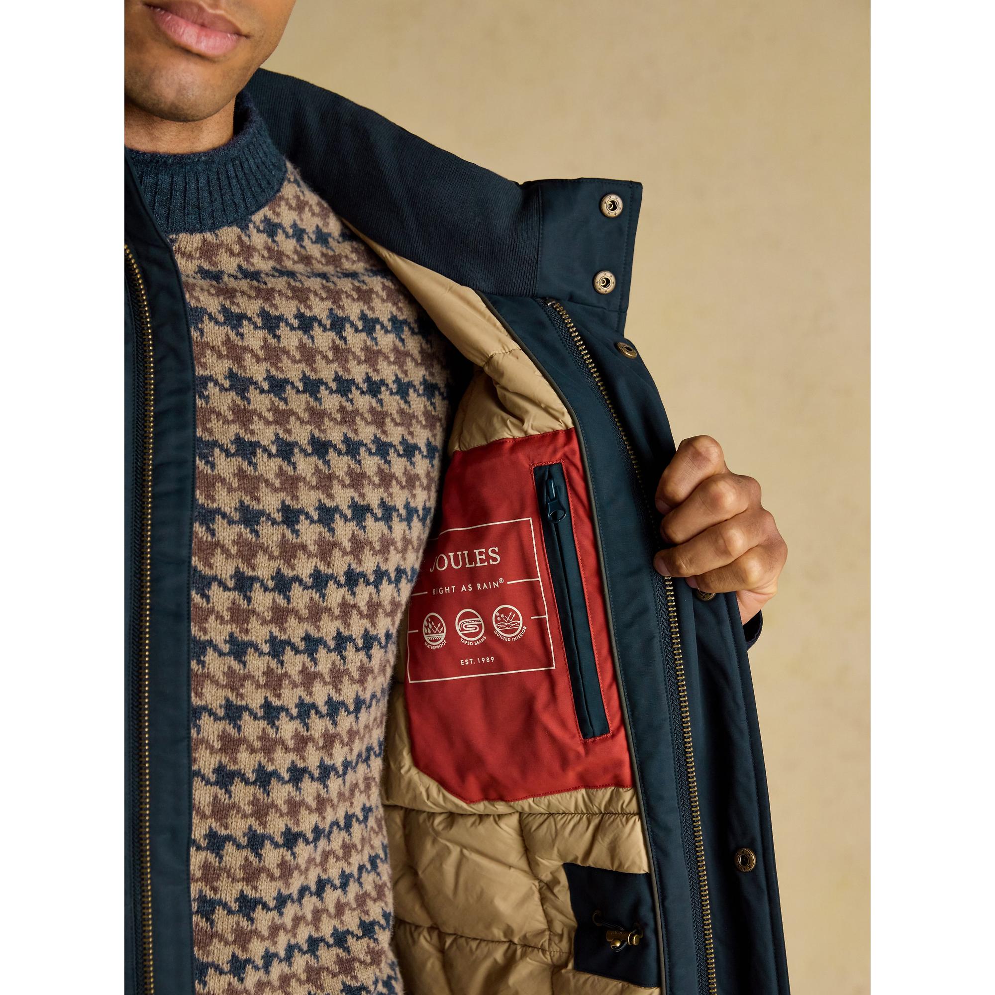 Product image 6 of 12 of Joules Men's Beckett Waterproof Field Coat With Packable Hood - Navy