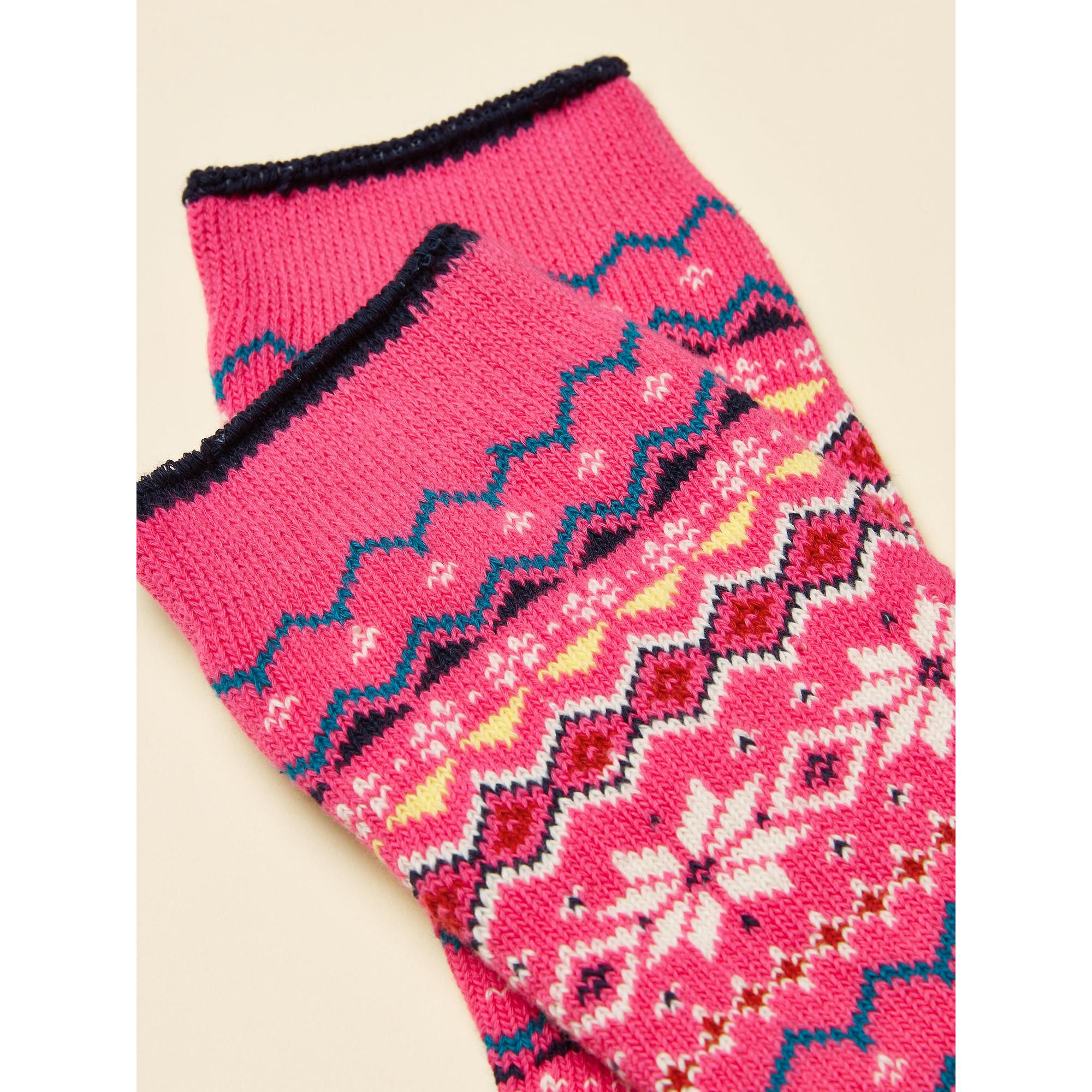 Product image 2 of 3 of Joules Women's Lucille Fairisle Socks UK 4-8 - Pink