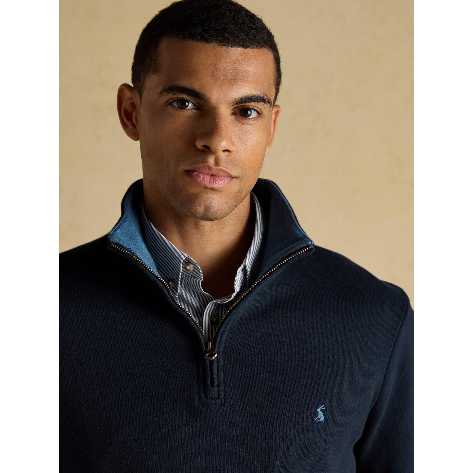 Product image 4 of 7 of Joules Men's Alistair French Ribbed Knit Quarter Zip Sweatshirt - Navy