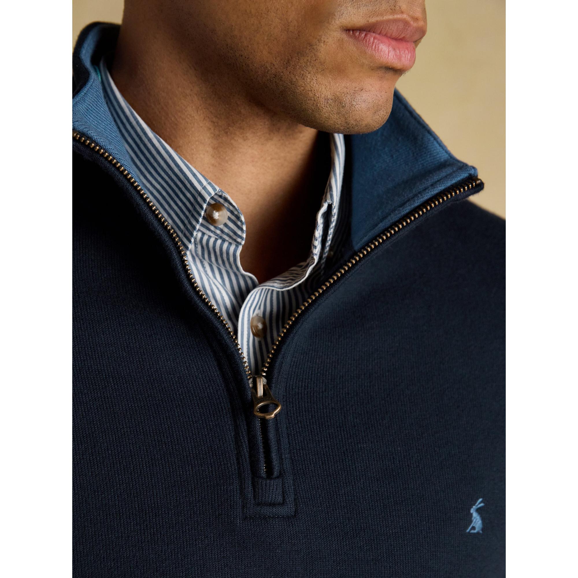 Product image 5 of 7 of Joules Men's Alistair French Ribbed Knit Quarter Zip Sweatshirt - Navy