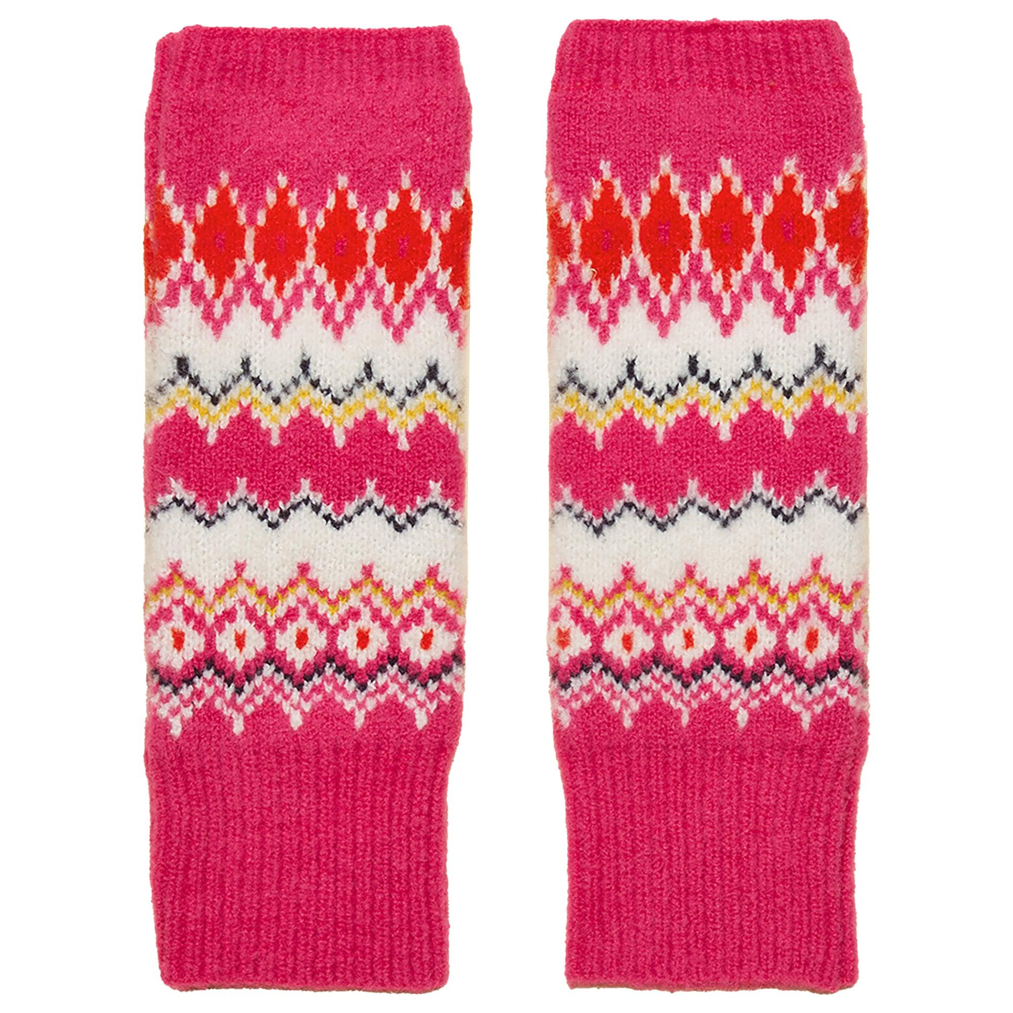 Product image 1 of 3 of Joules Women's Kara Fairisle Fingerless Gloves - Pink