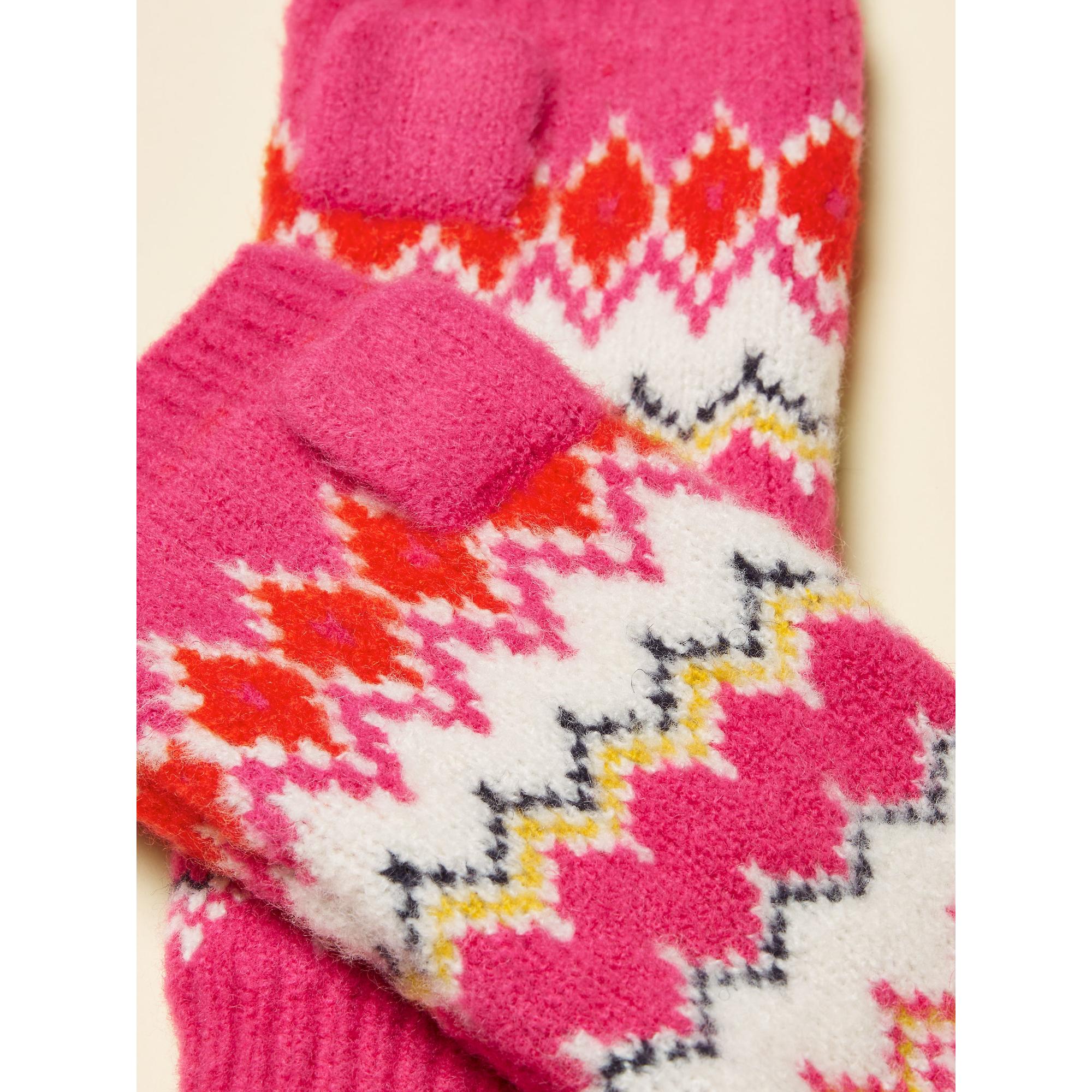 Product image 3 of 3 of Joules Women's Kara Fairisle Fingerless Gloves - Pink