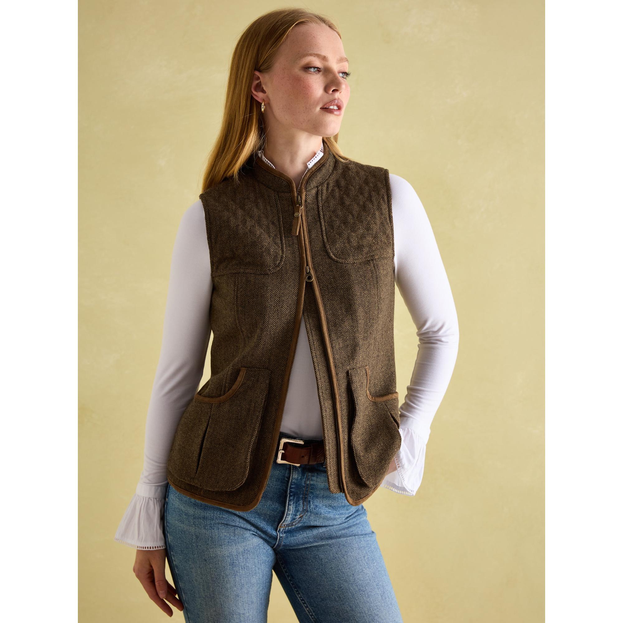 Product image 9 of 11 of Joules Women's Cawthorne Tweed Gilet - Herringbone