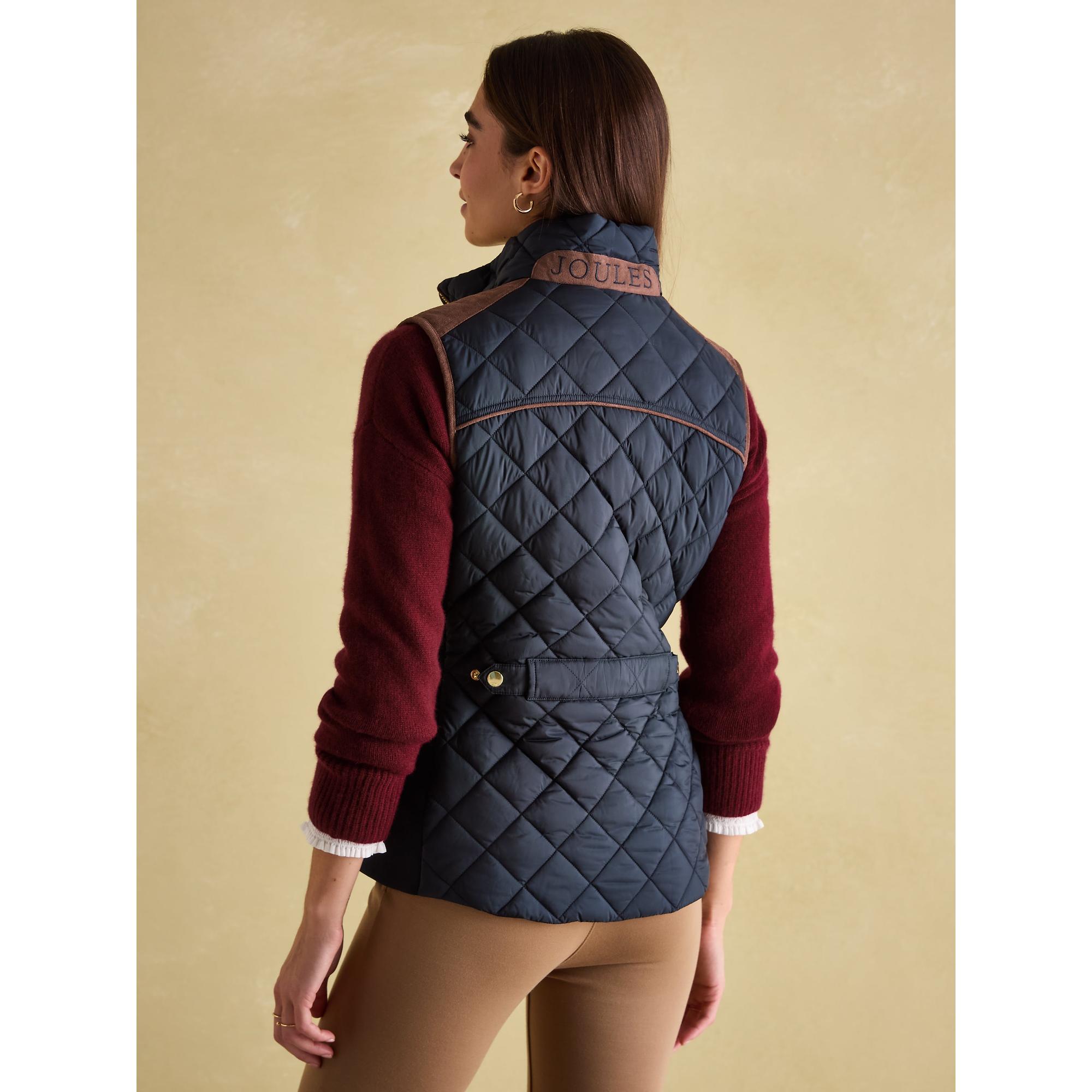 Product image 3 of 8 of Joules Women's Braemar Luxe Showerproof Diamond Quilted Gilet - Navy