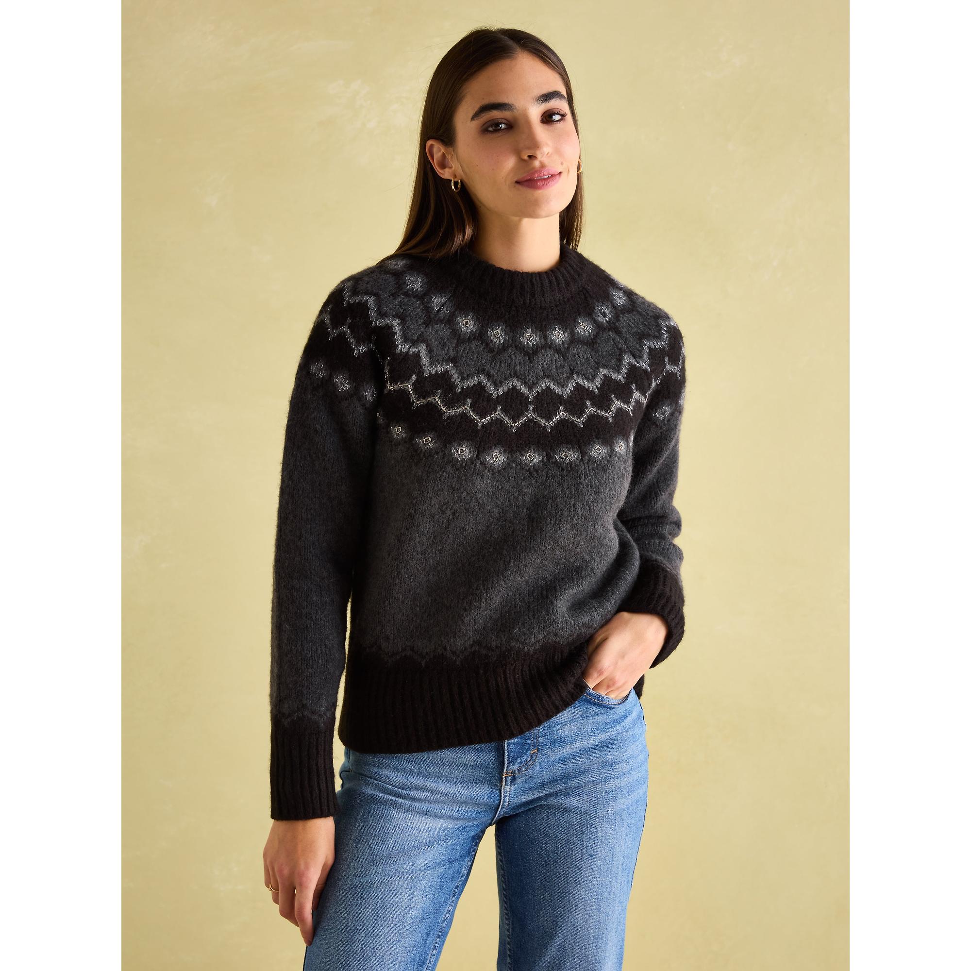 Product image 2 of 7 of Joules Women's Victoria Fair Isle Jumper - Charcoal Grey