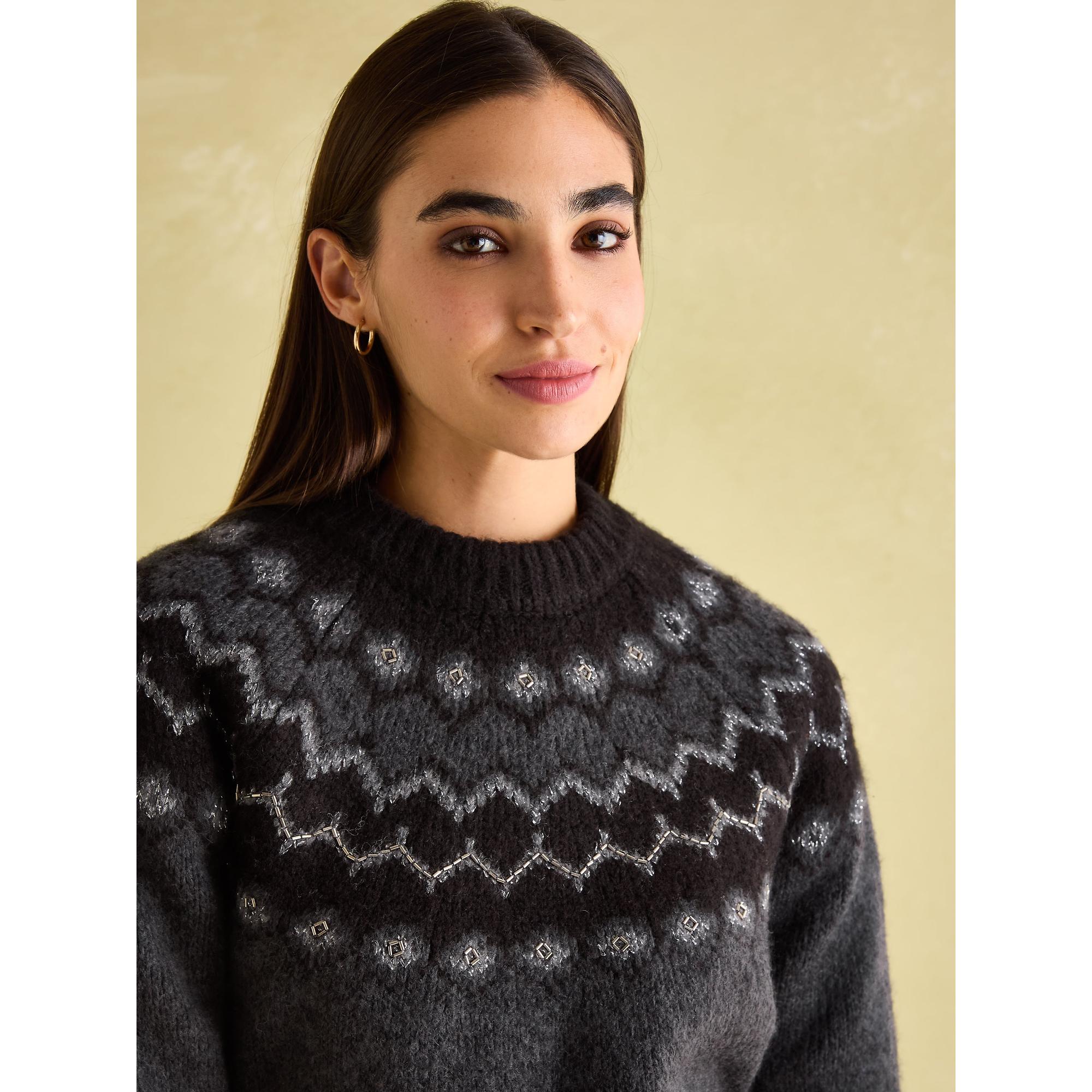 Product image 6 of 7 of Joules Women's Victoria Fair Isle Jumper - Charcoal Grey