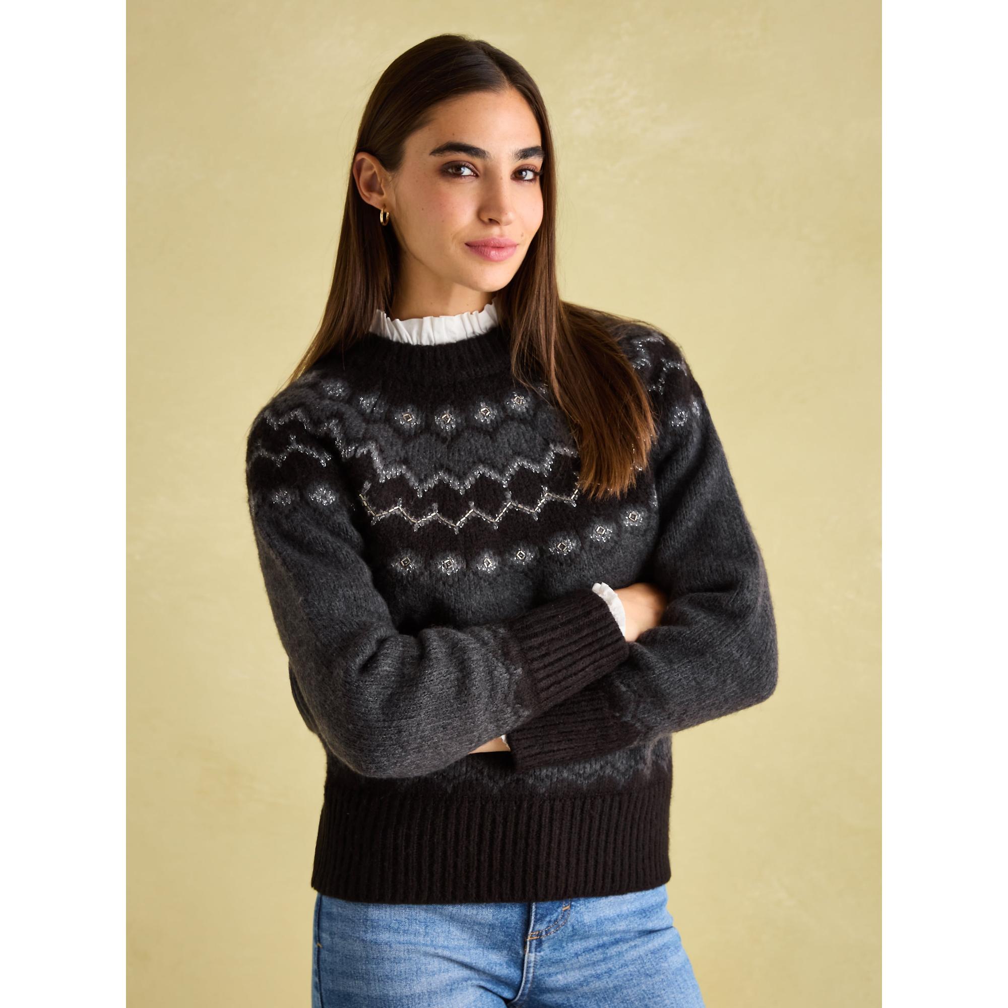 Product image 7 of 7 of Joules Women's Victoria Fair Isle Jumper - Charcoal Grey
