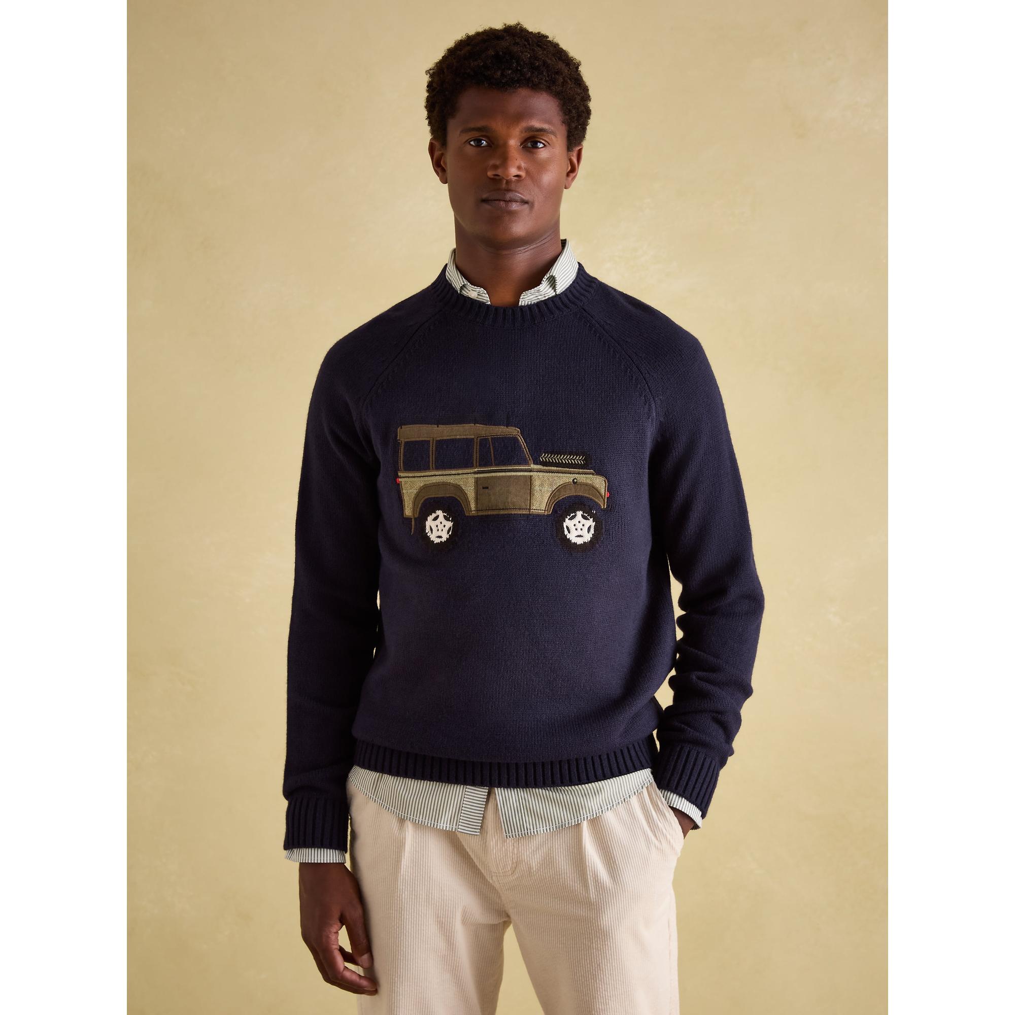 Product image 2 of 7 of Joules Men's 4x4 Applique Crew Neck Jumper - Navy
