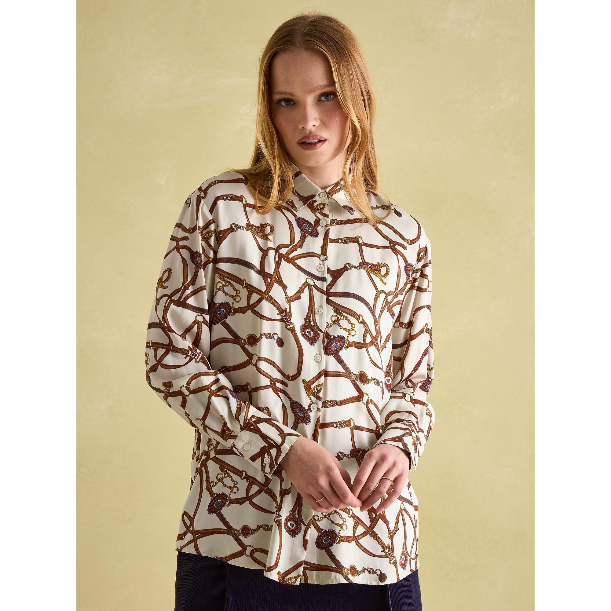 Product image 2 of 6 of Joules Women's Amilla Satin Shirt - Creme Bridle