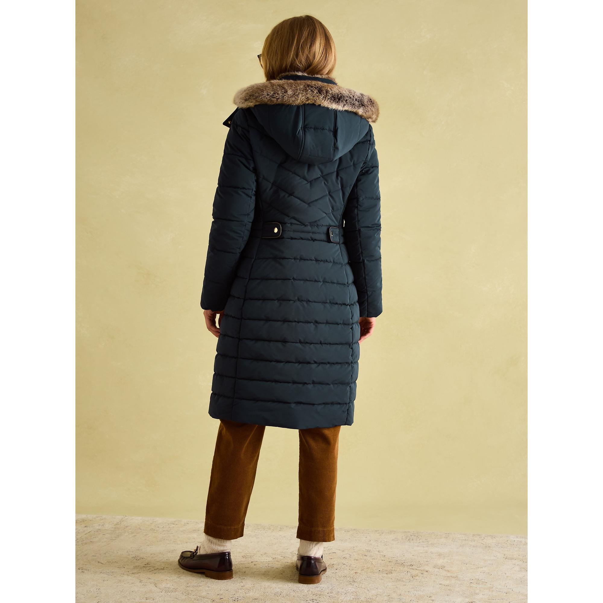 Product image 3 of 8 of Joules Women's Cherington Showerproof Longline Padded Coat - Navy