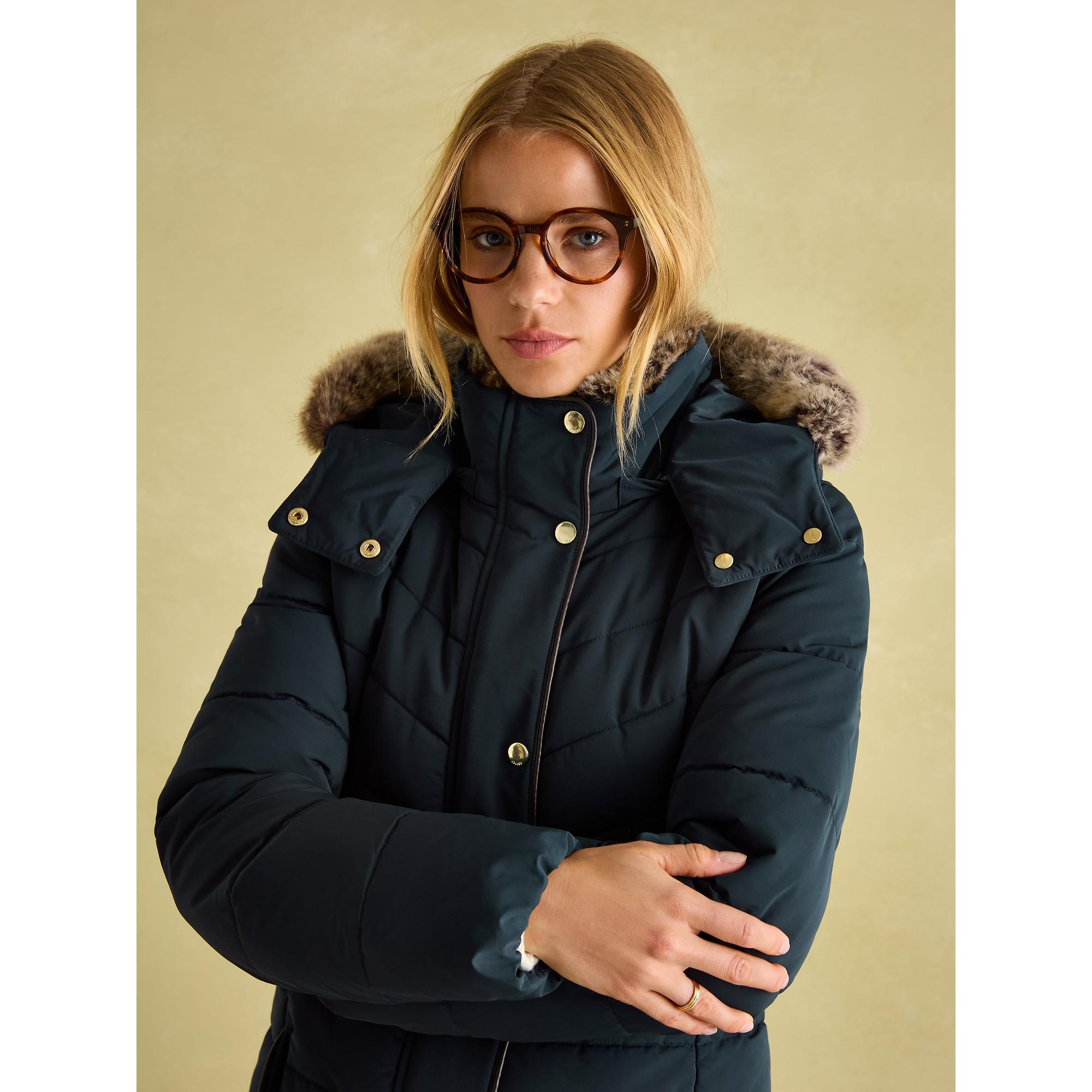 Product image 5 of 8 of Joules Women's Cherington Showerproof Longline Padded Coat - Navy