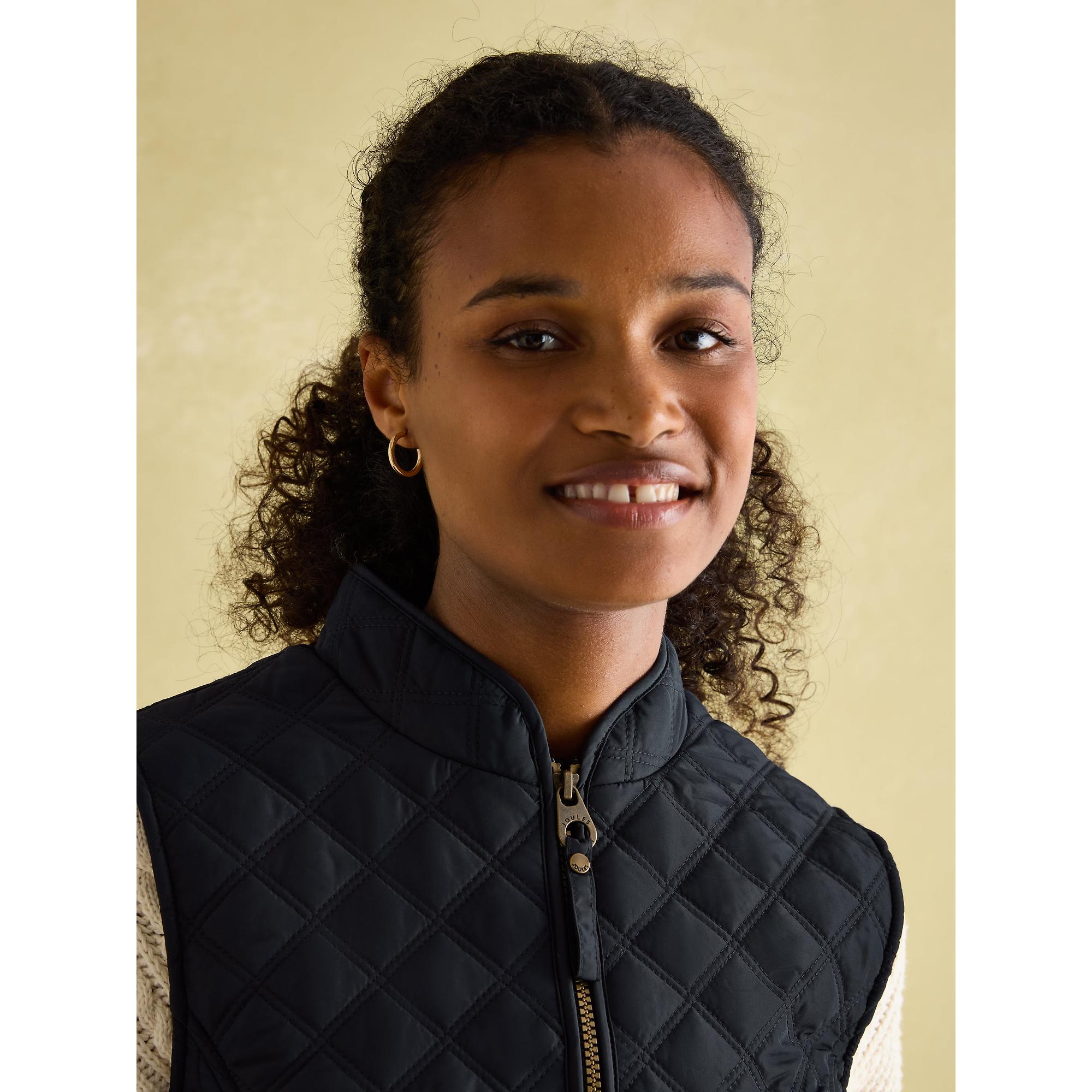 Product image 6 of 9 of Joules Women's Minx Showerproof Diamond Quilted Gilet - Navy Blue