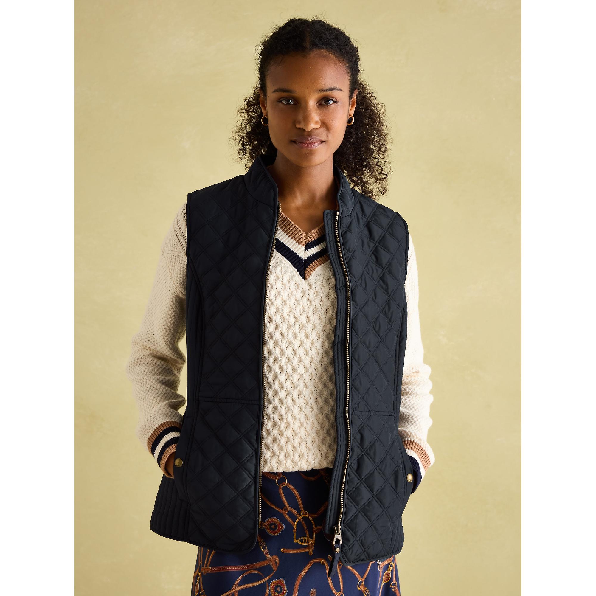 Product image 5 of 8 of Joules Women's Minx Showerproof Diamond Quilted Gilet - Navy Blue