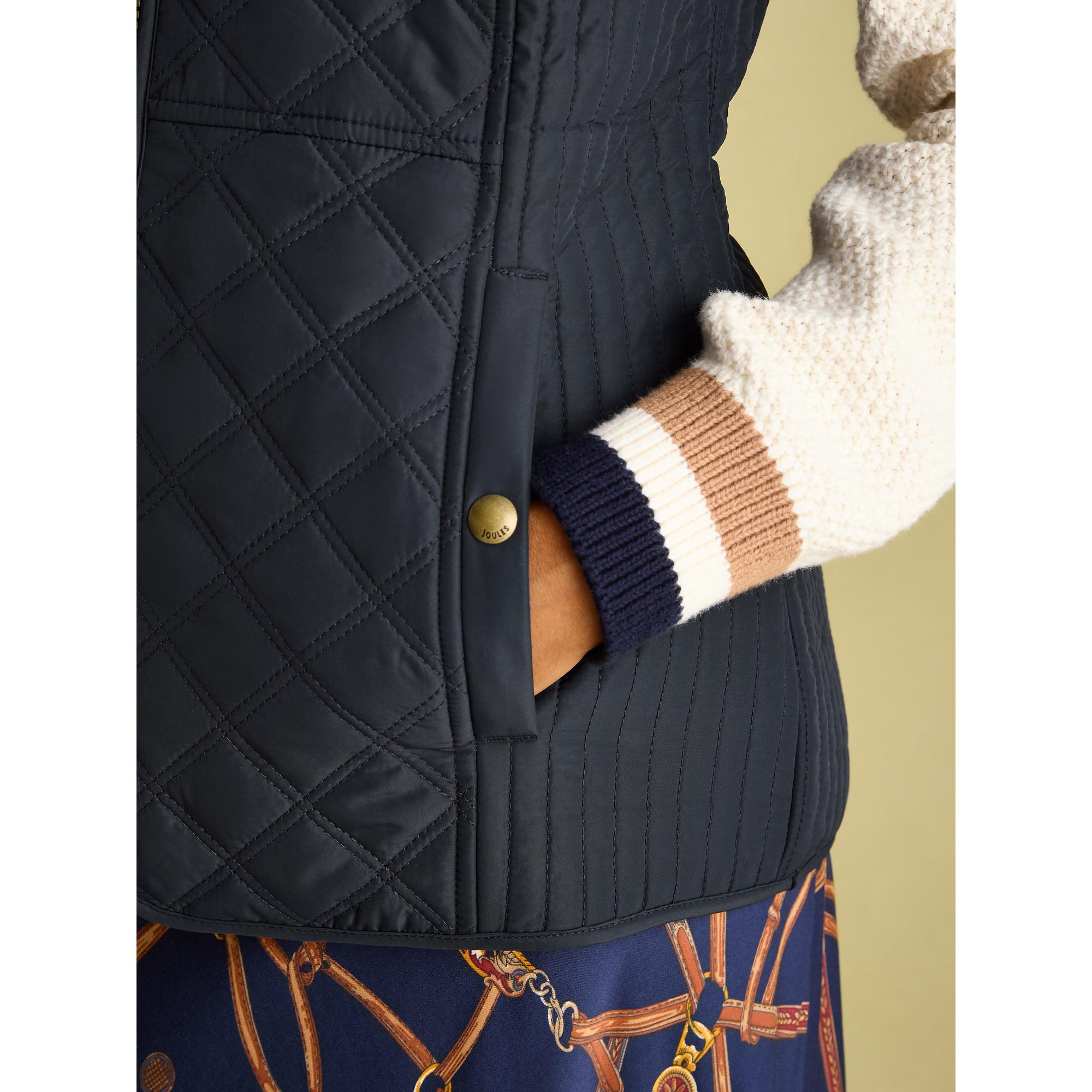 Product image 6 of 8 of Joules Women's Minx Showerproof Diamond Quilted Gilet - Navy Blue