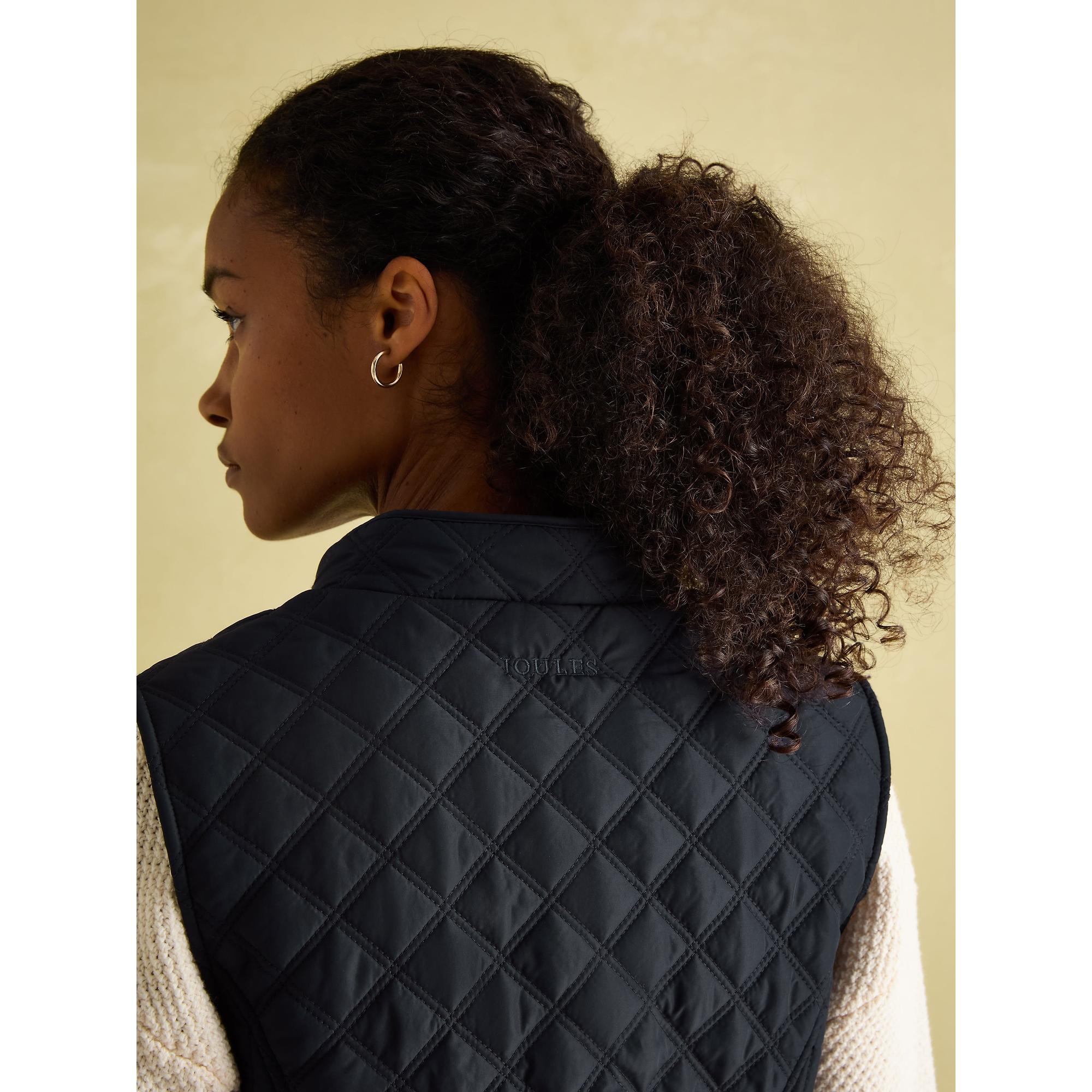 Product image 8 of 9 of Joules Women's Minx Showerproof Diamond Quilted Gilet - Navy Blue